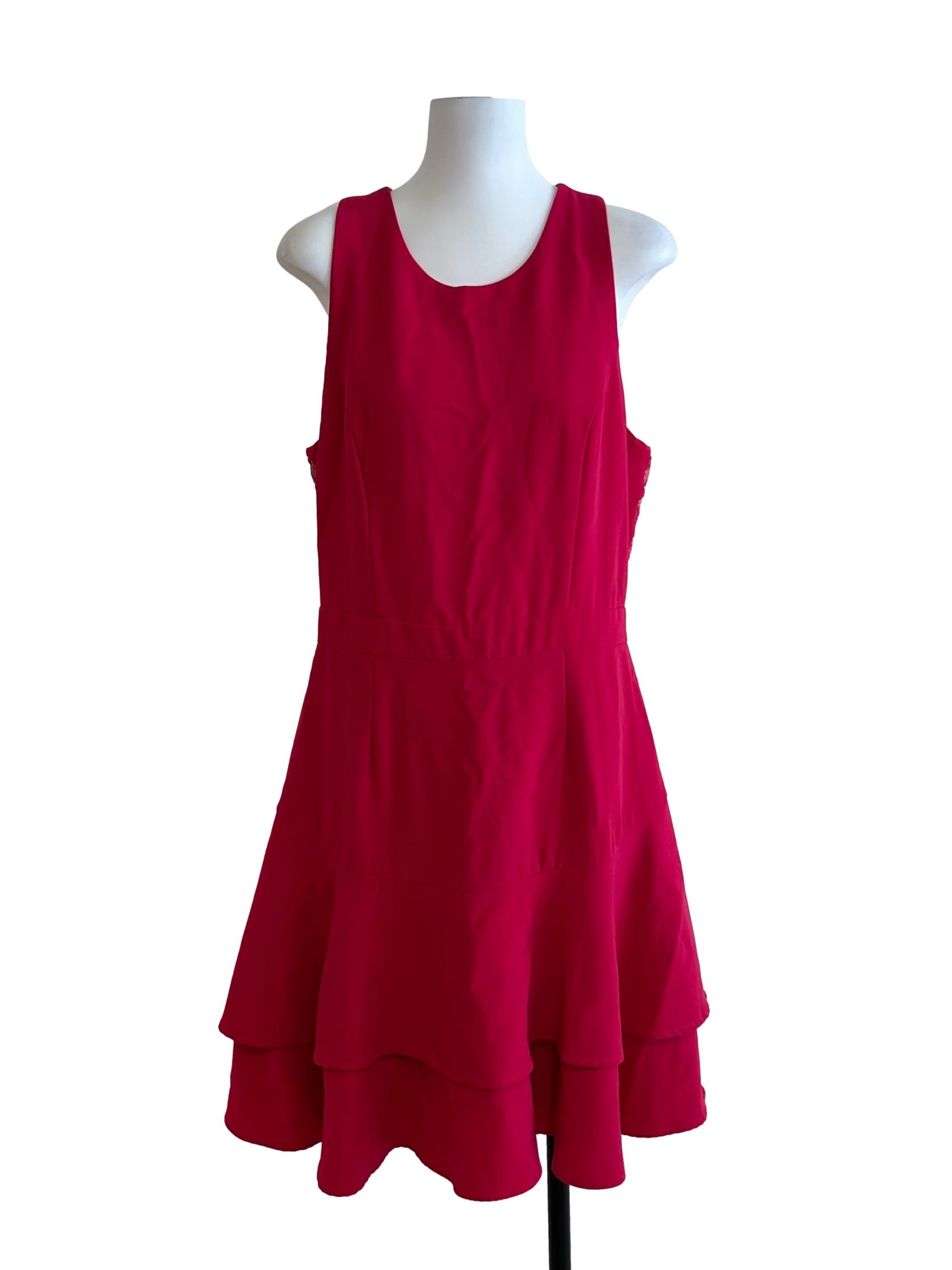 Hot Pink Jewel Neck Dress