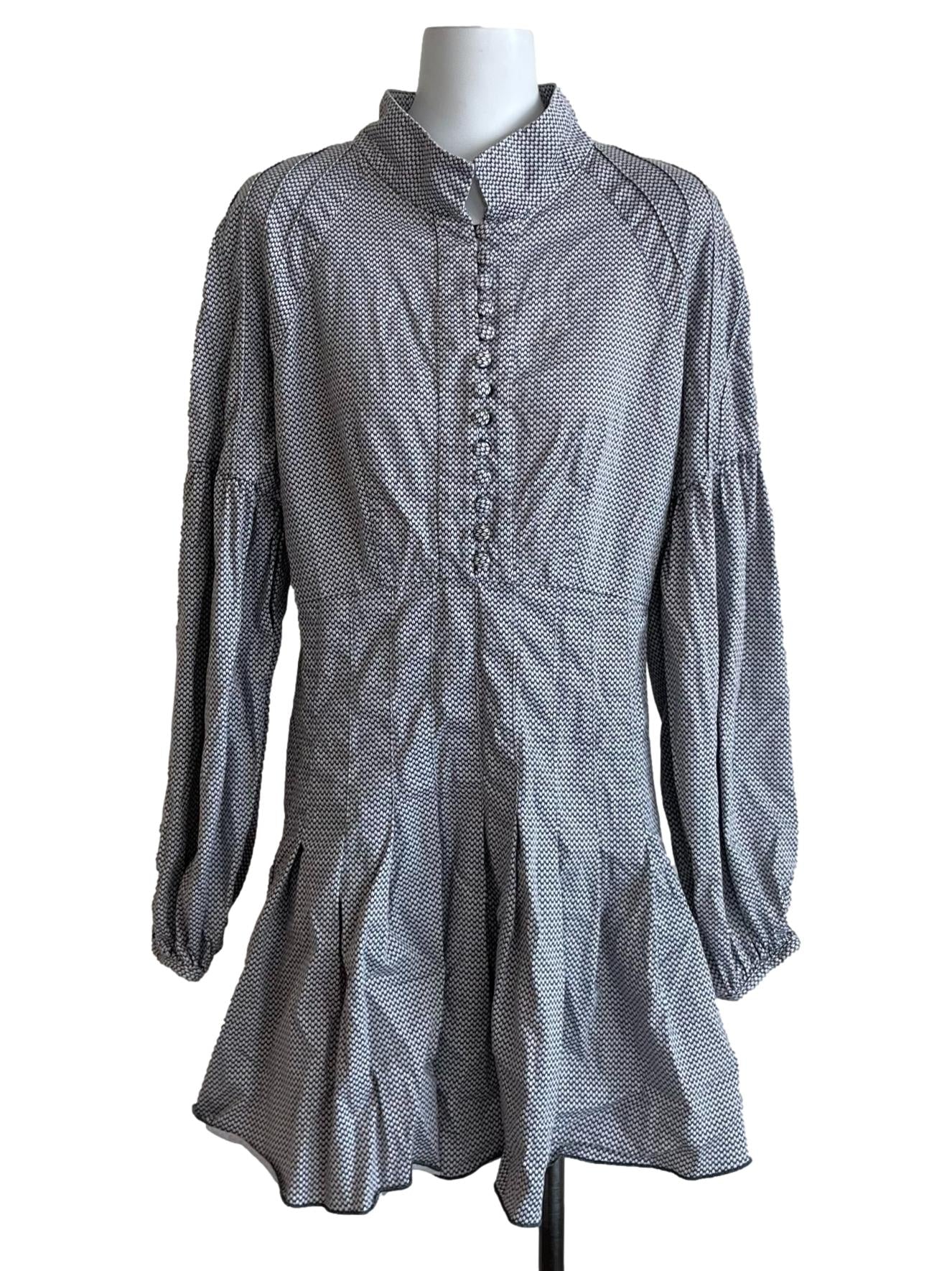 Coin Grey Pointed Flat A-Line Dress