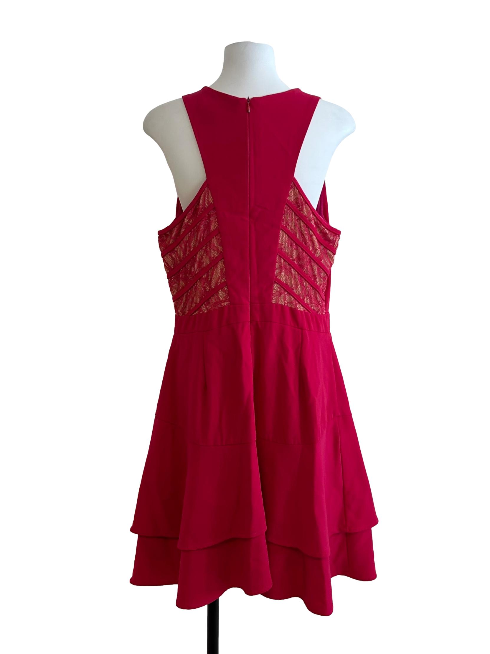 Hot Pink Jewel Neck Dress