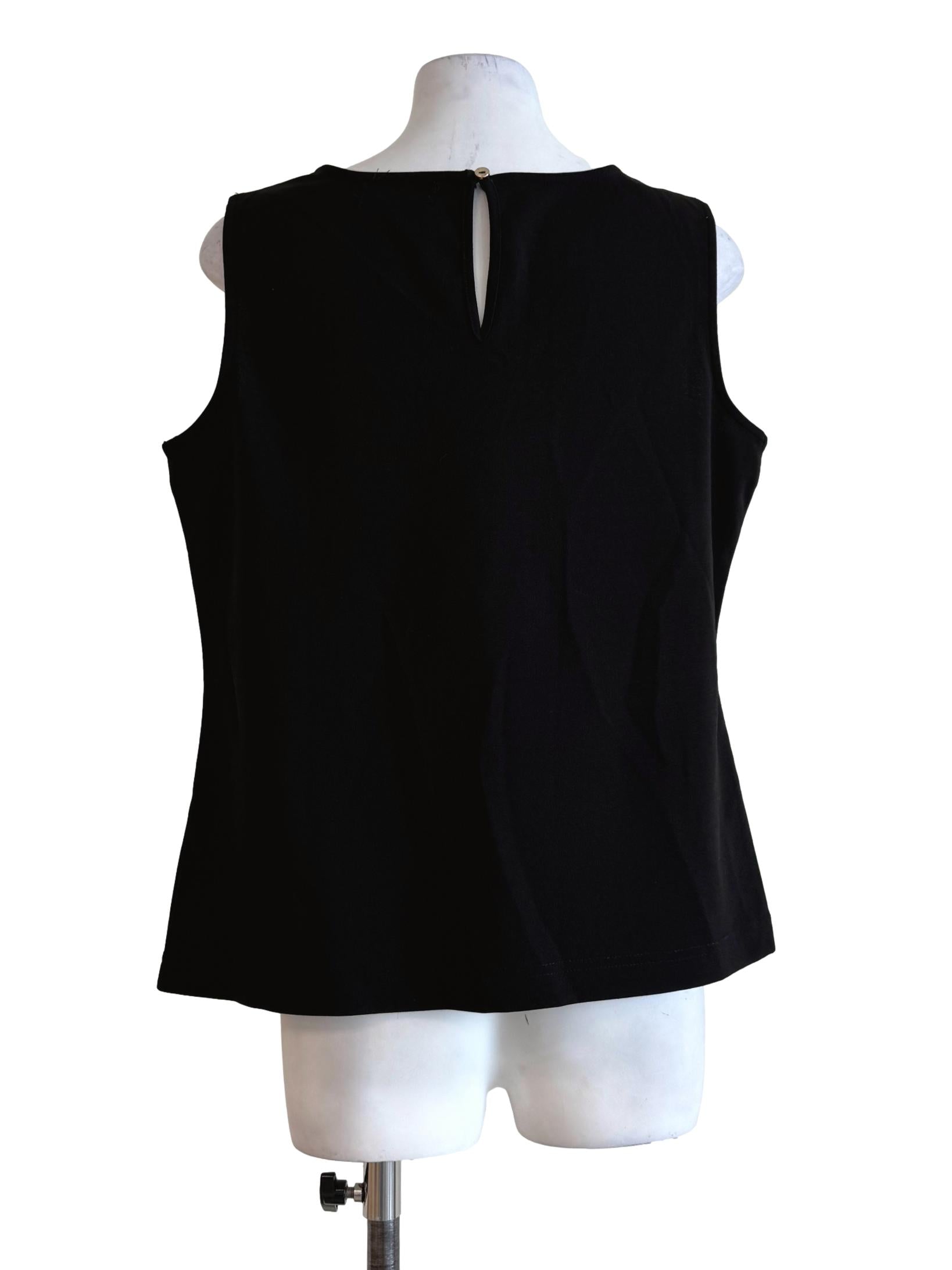 Ink Black Nude Stitches Round Neck Top