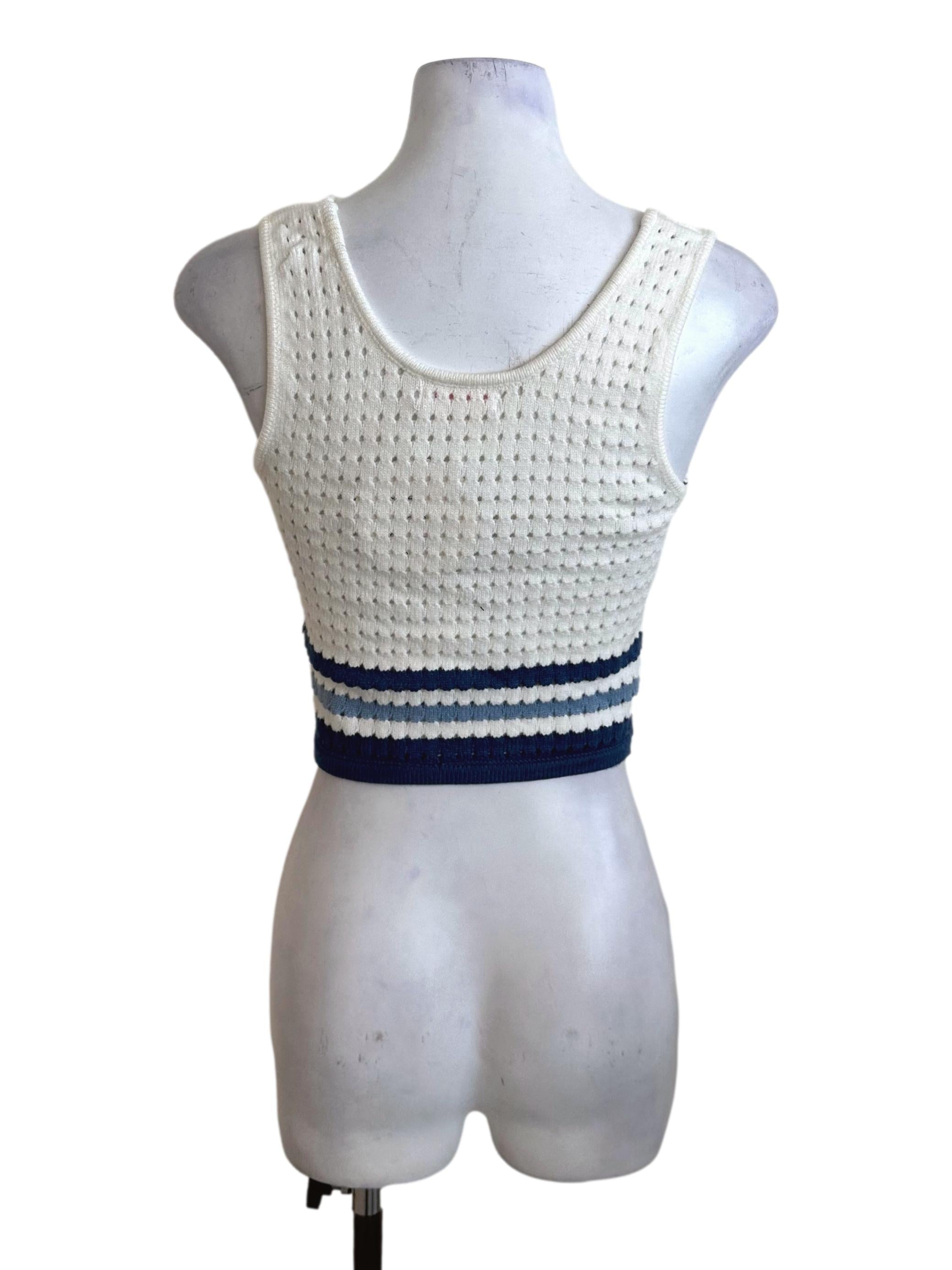 Off White Knit Square Neck Top