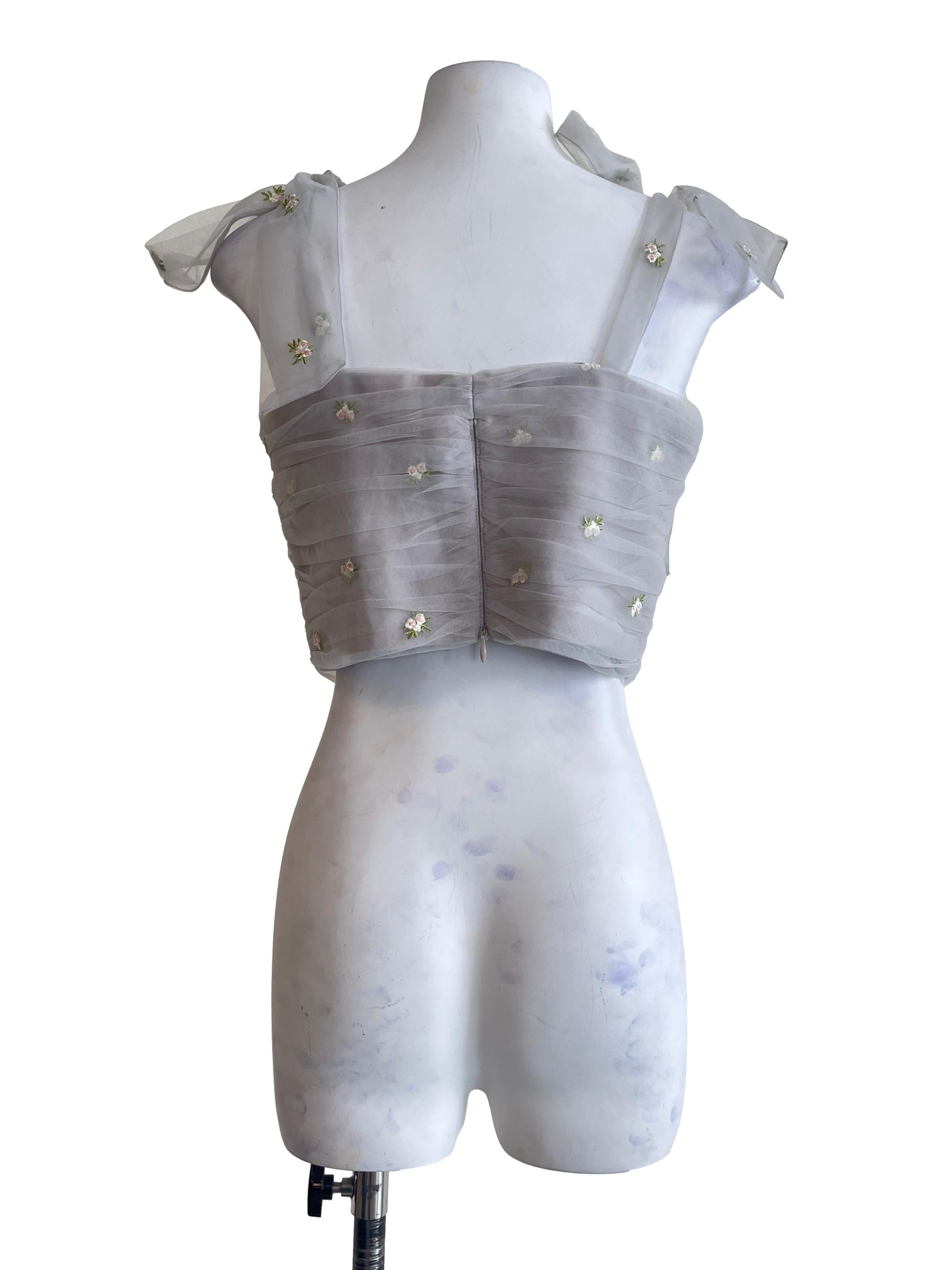 Cloud Silver Sweetheart Sleeveless Top