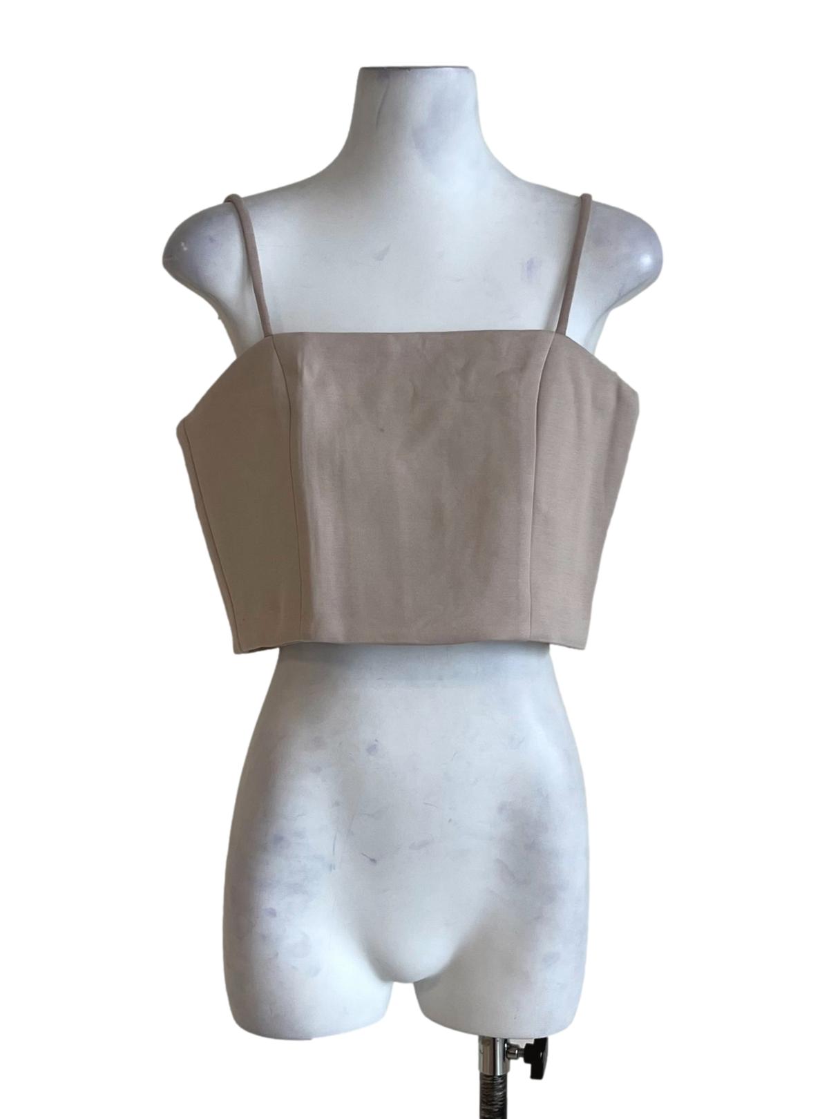 Taupe Sandro Basic Crop Top
