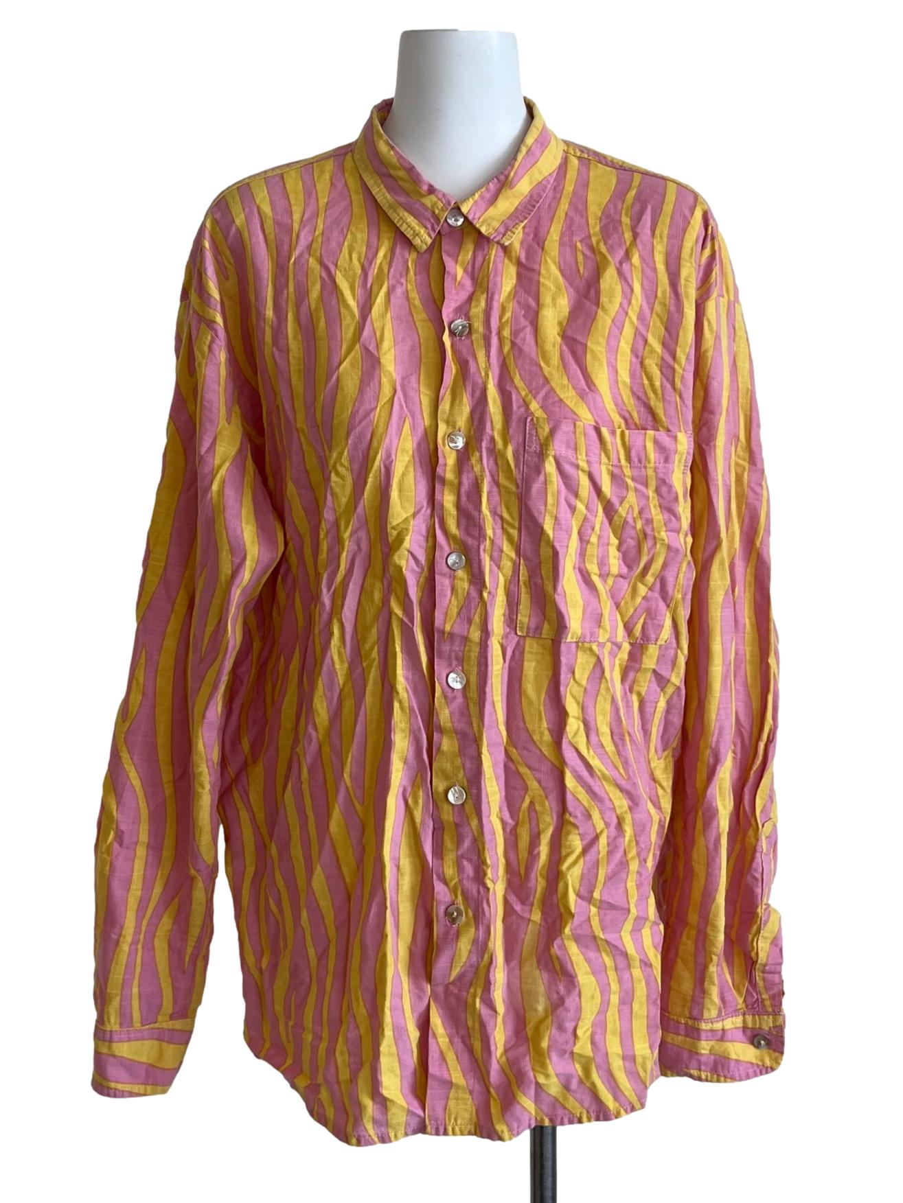 Pink Abstract Button-Down Shirt