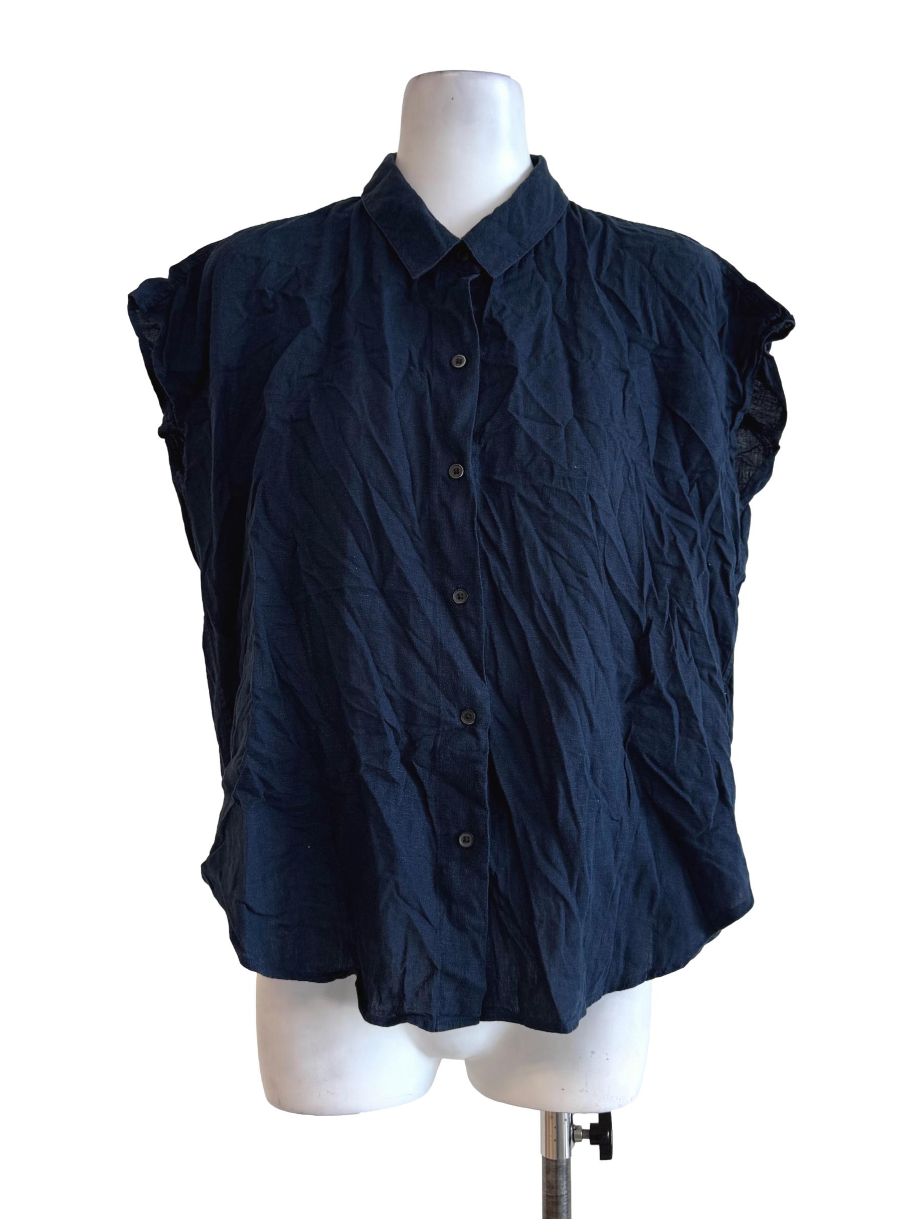 Navy Blue Sleeveless Shirt