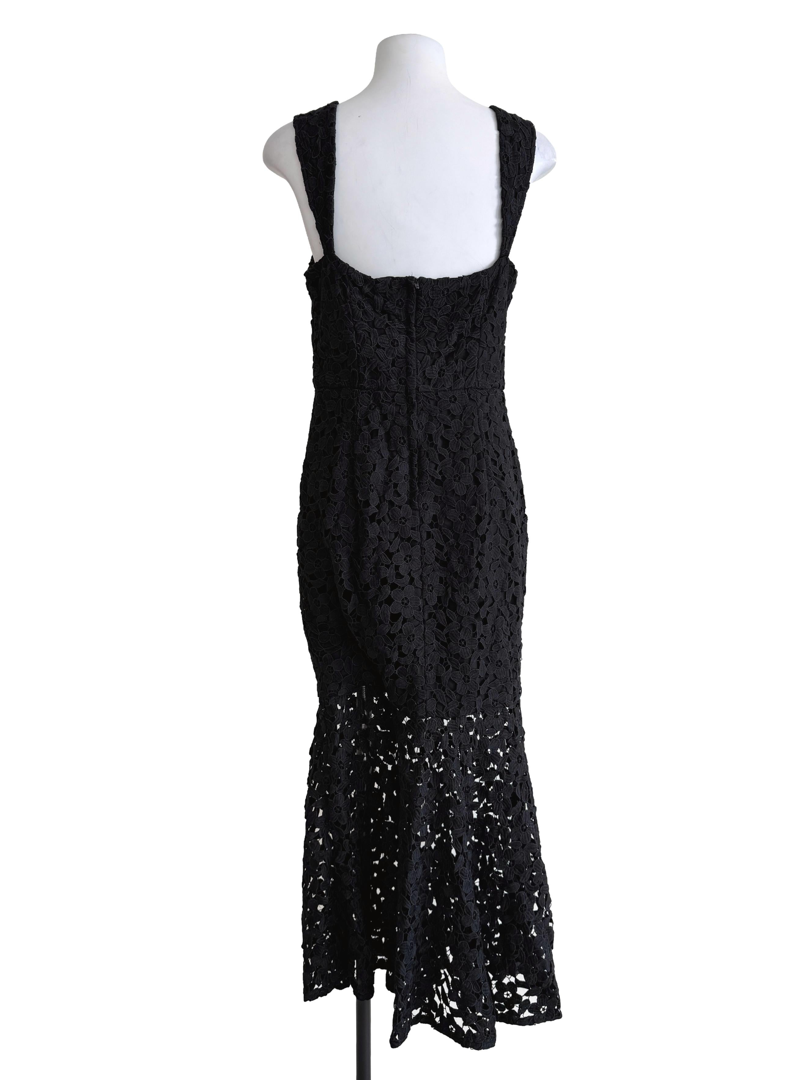 Black Lace Drop Waist Dress