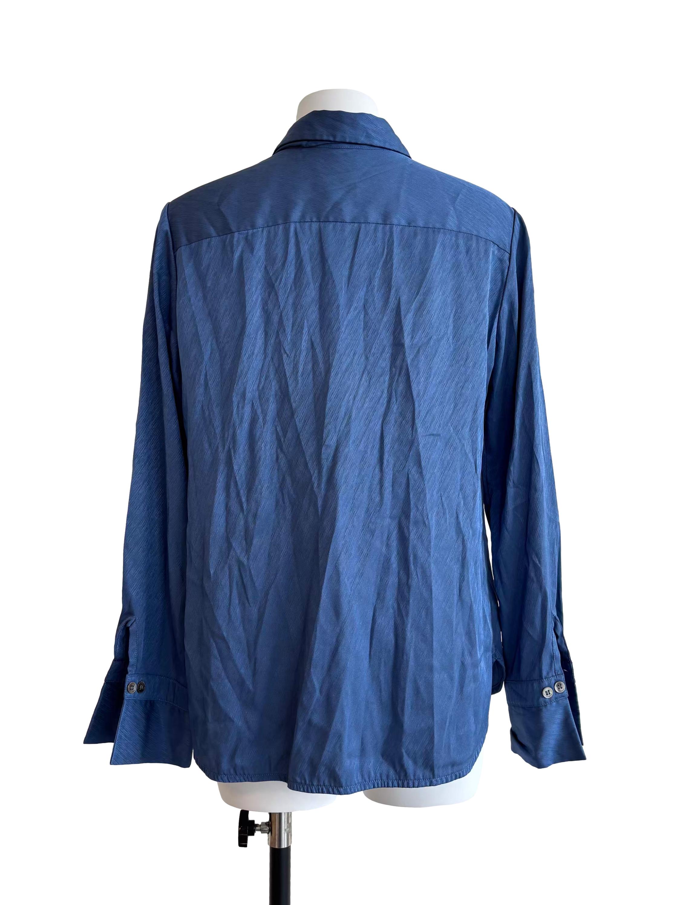 Cerulean Blue Silk-Feel Shirt