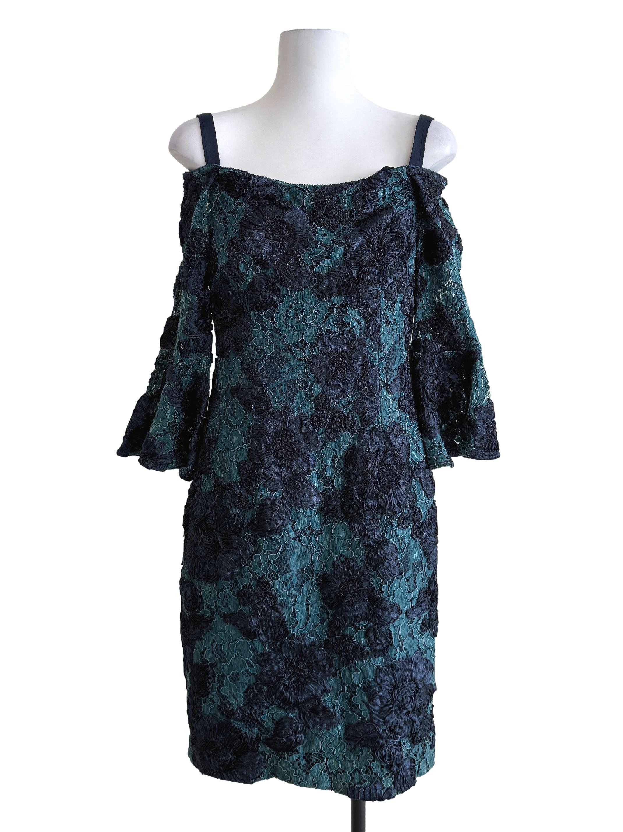 Navy Blue Lace Sheath Dress