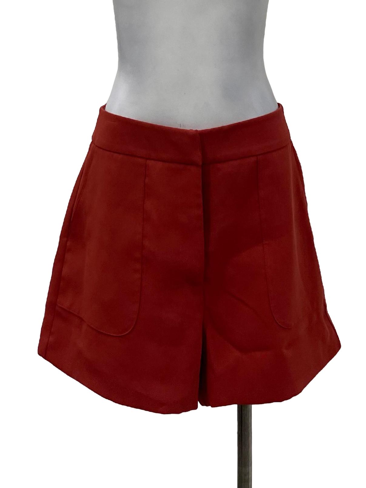 Red Pleated Shorts OSN