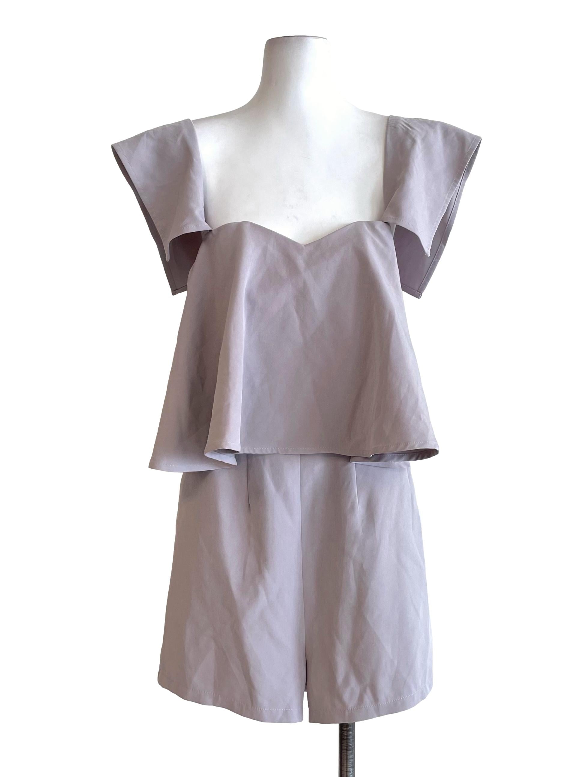 Light Dove Butterfly Straps Romper
