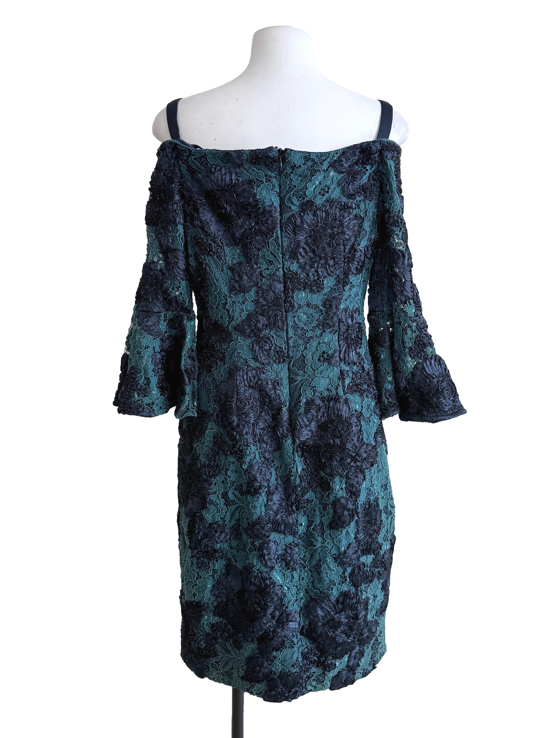 Navy Blue Lace Sheath Dress