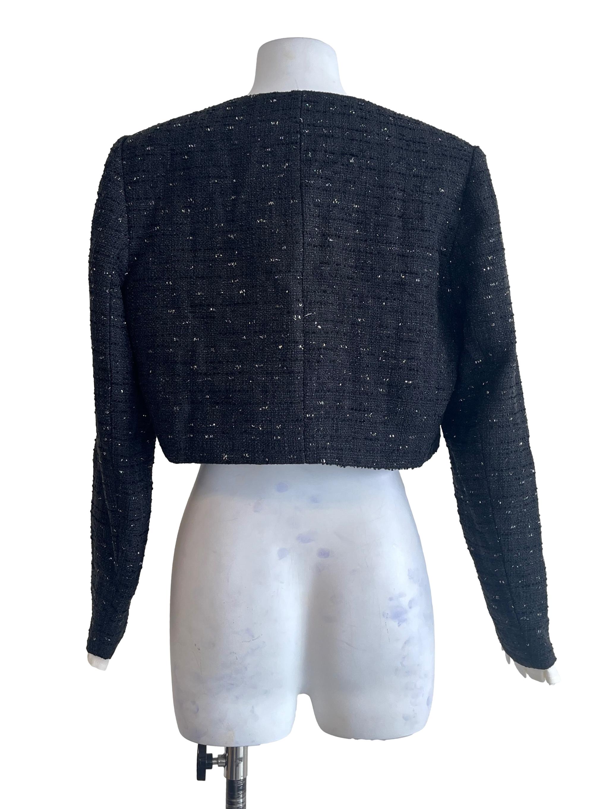 Pitch Black Tweed Blazer