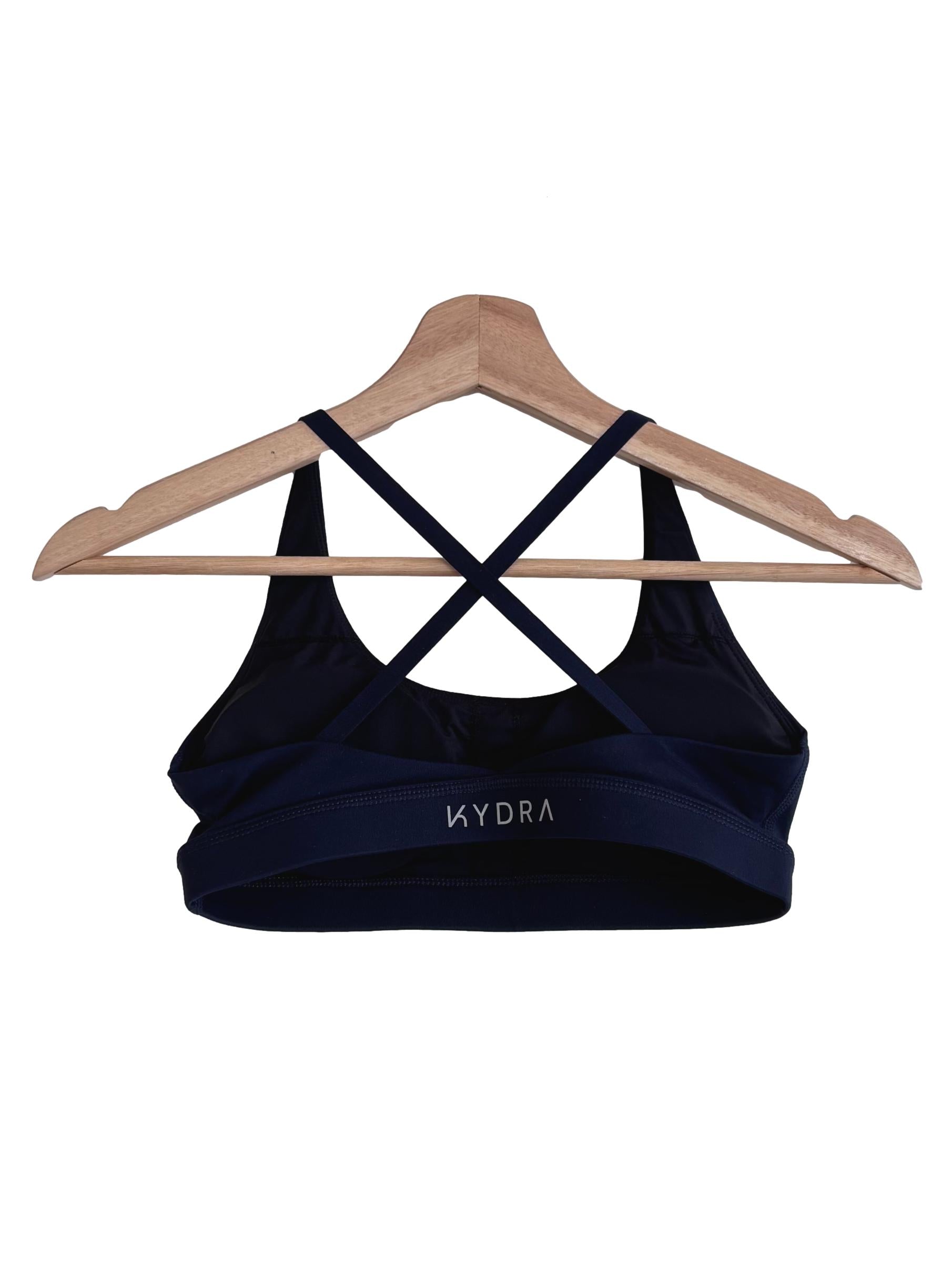 Dark Blue Cross Back Sports Bra