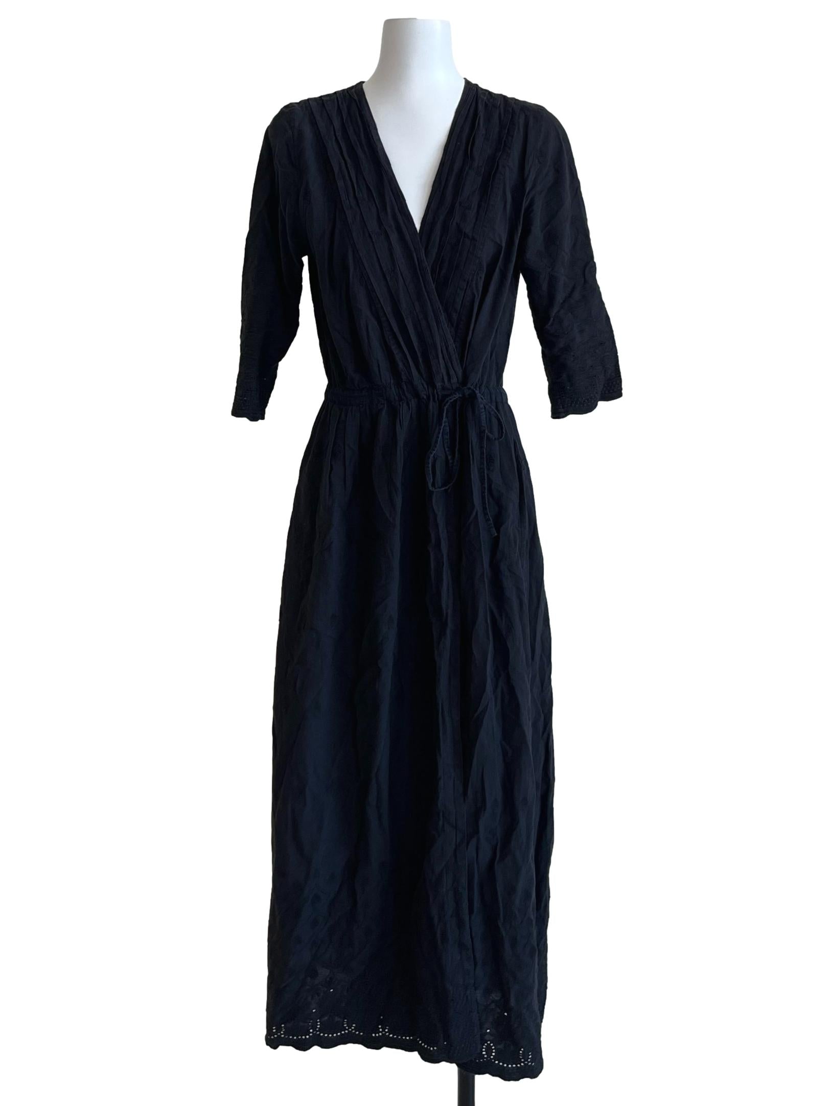 Black V-Neckline Empire Dress