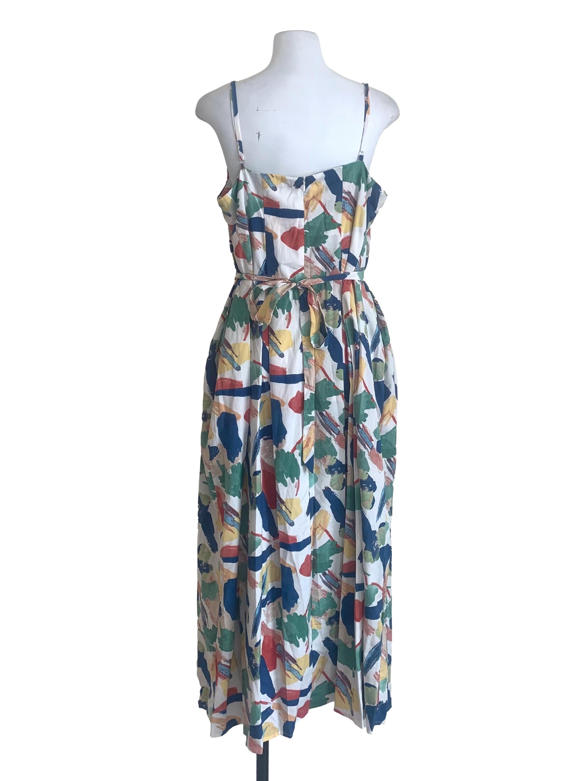 White Multicolour Pattern Dress