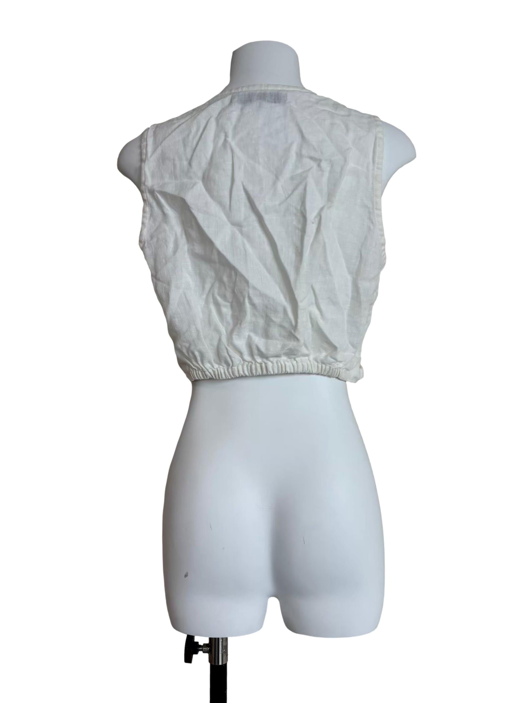 Alabaster White Front Tie Top