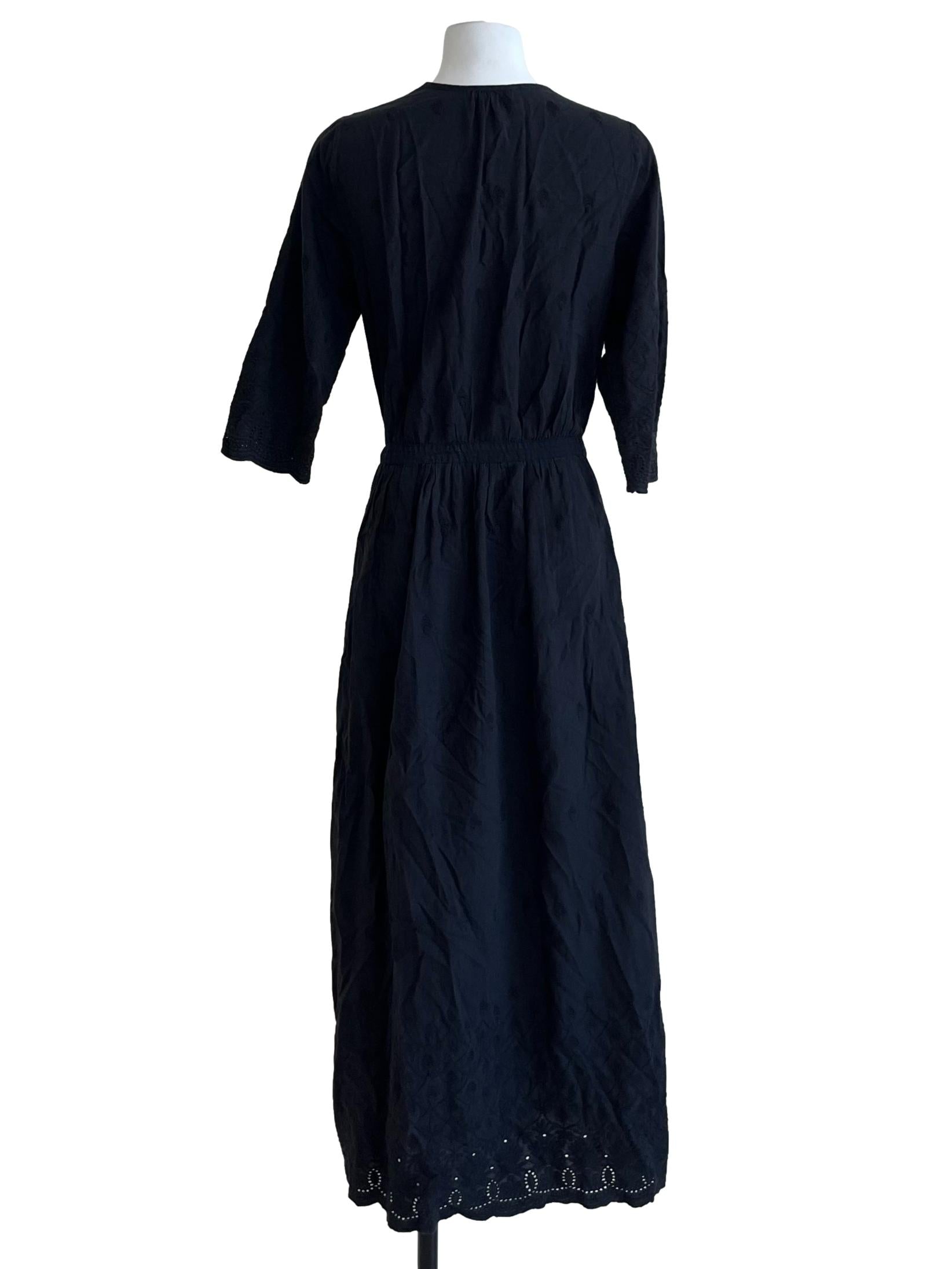 Black V-Neckline Empire Dress