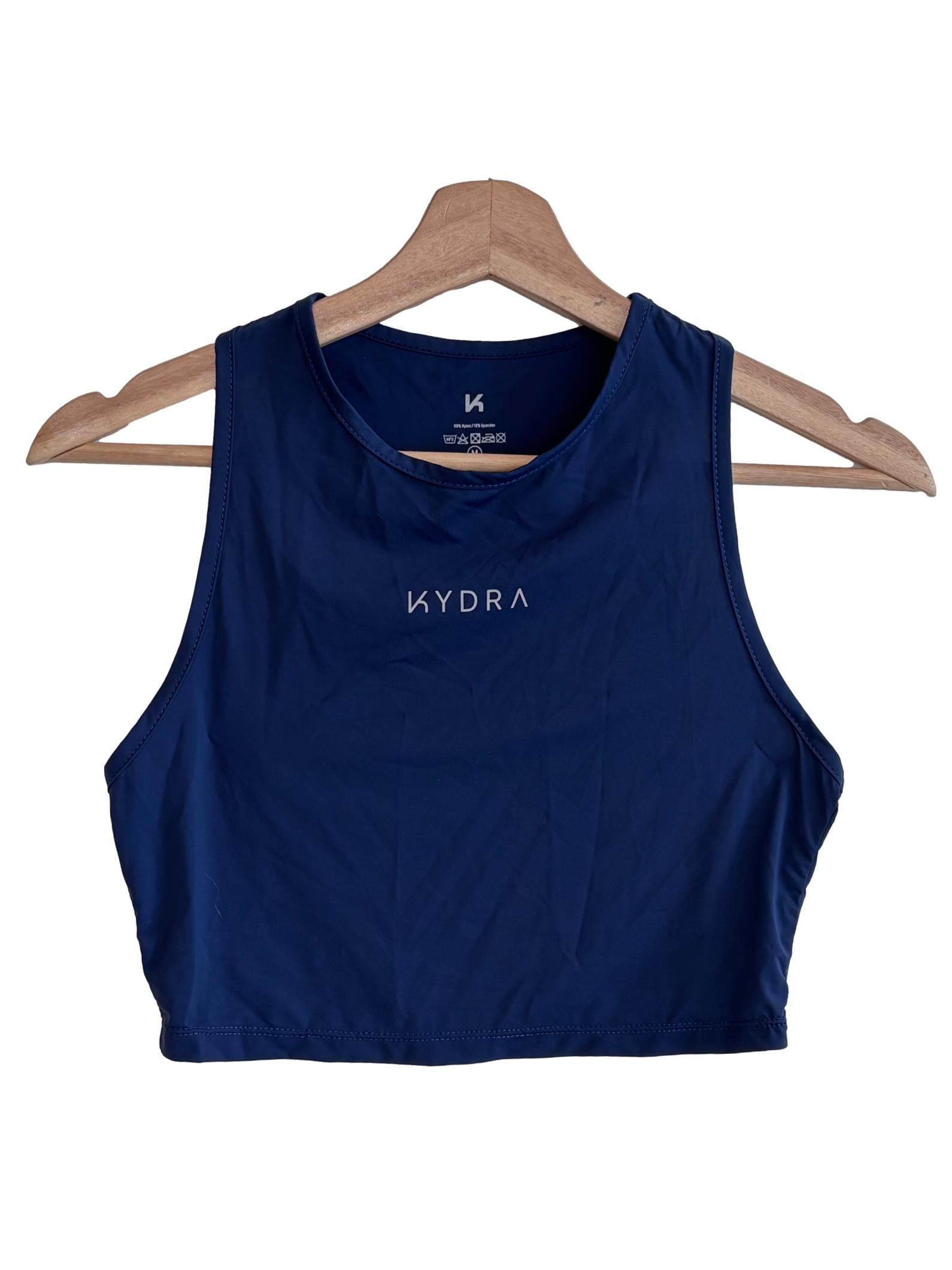 Navy Blue Crop Muscle Tank