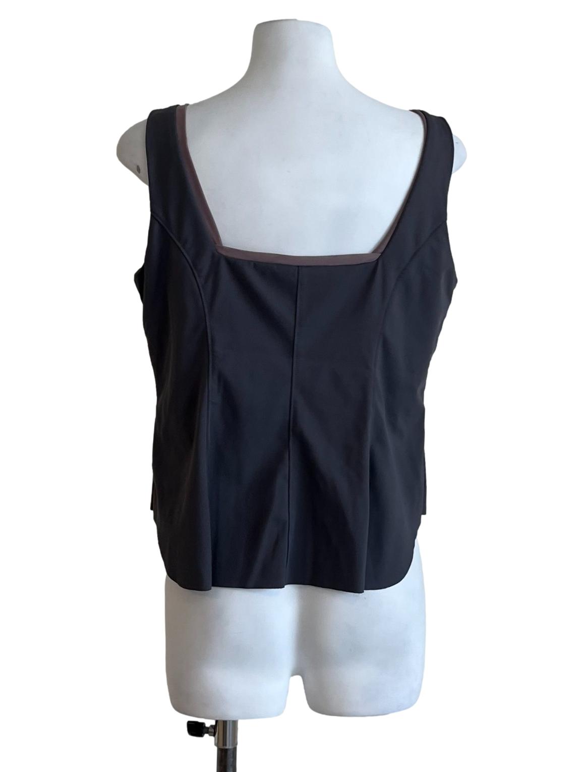 Grey Square Neckline Tank Top