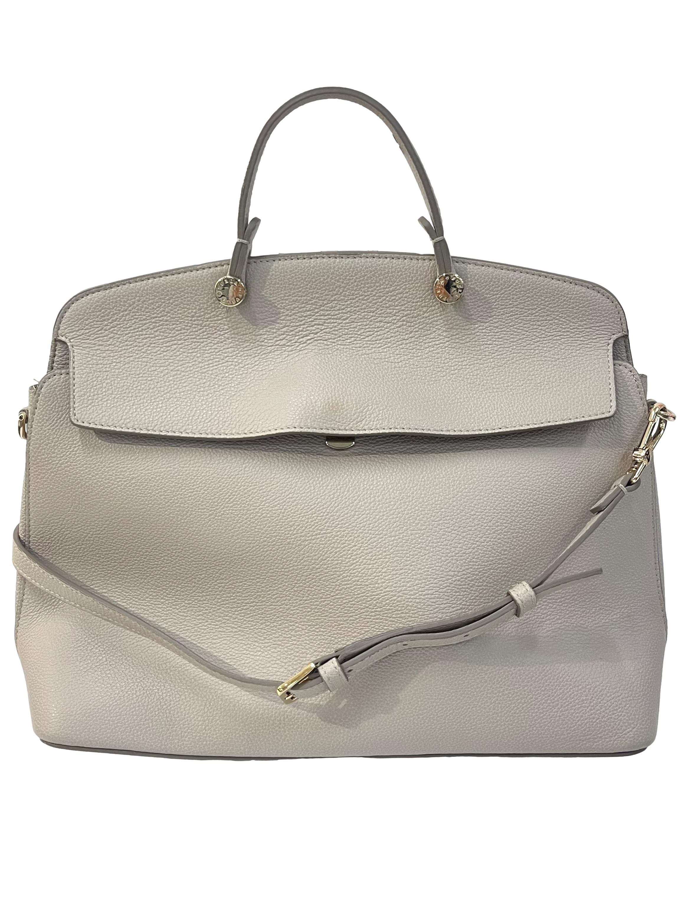 Beige Leather Handbag