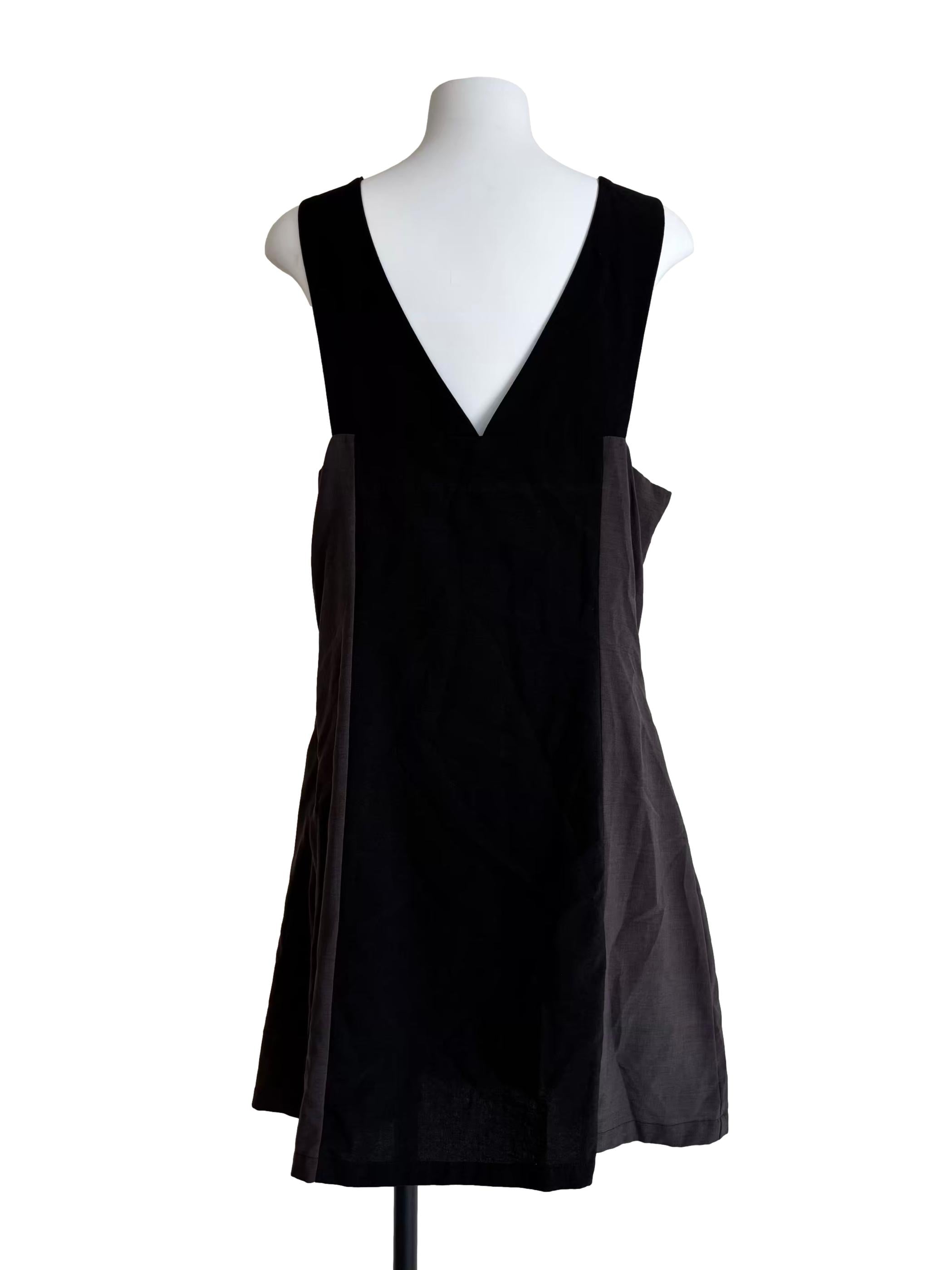 Black Ash Grey A-Line Dress