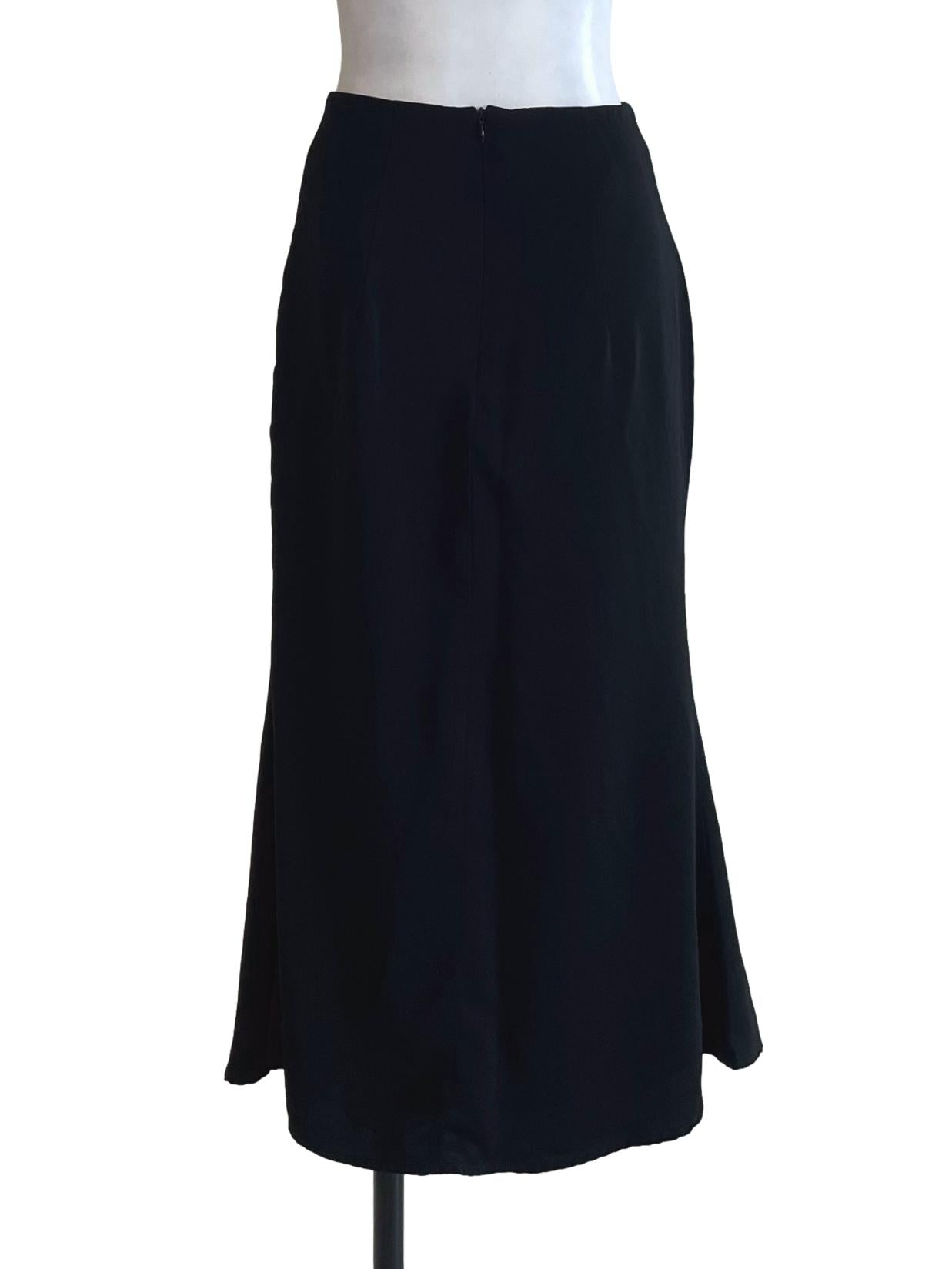 Black Silky A Line Skirt TTR