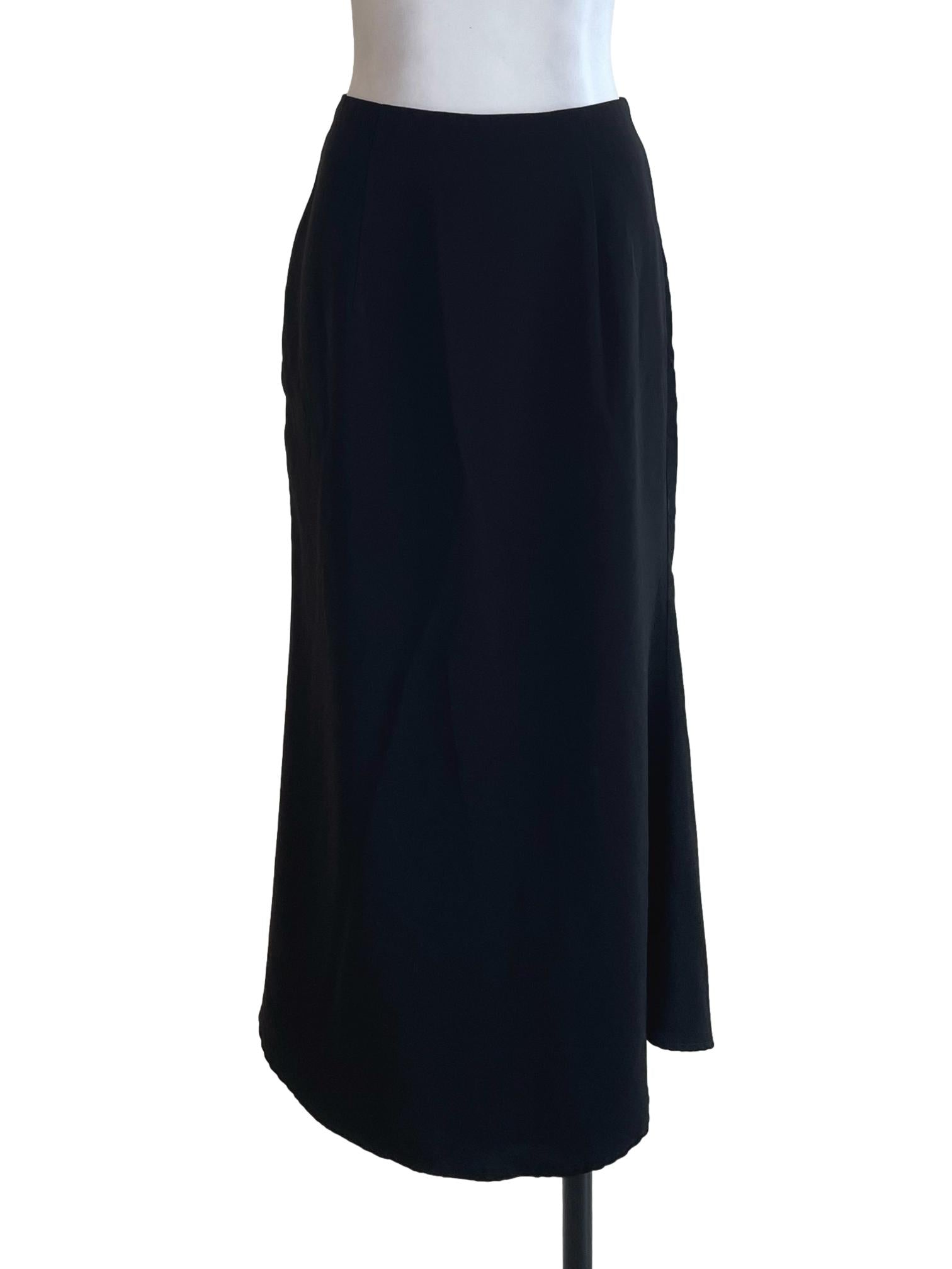 Black Silky A Line Skirt TTR