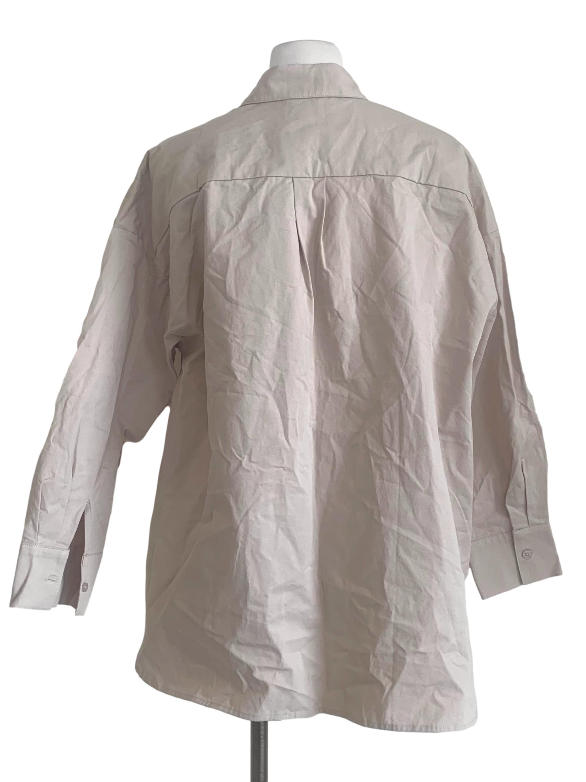 Bone Beige Collared Top TCL