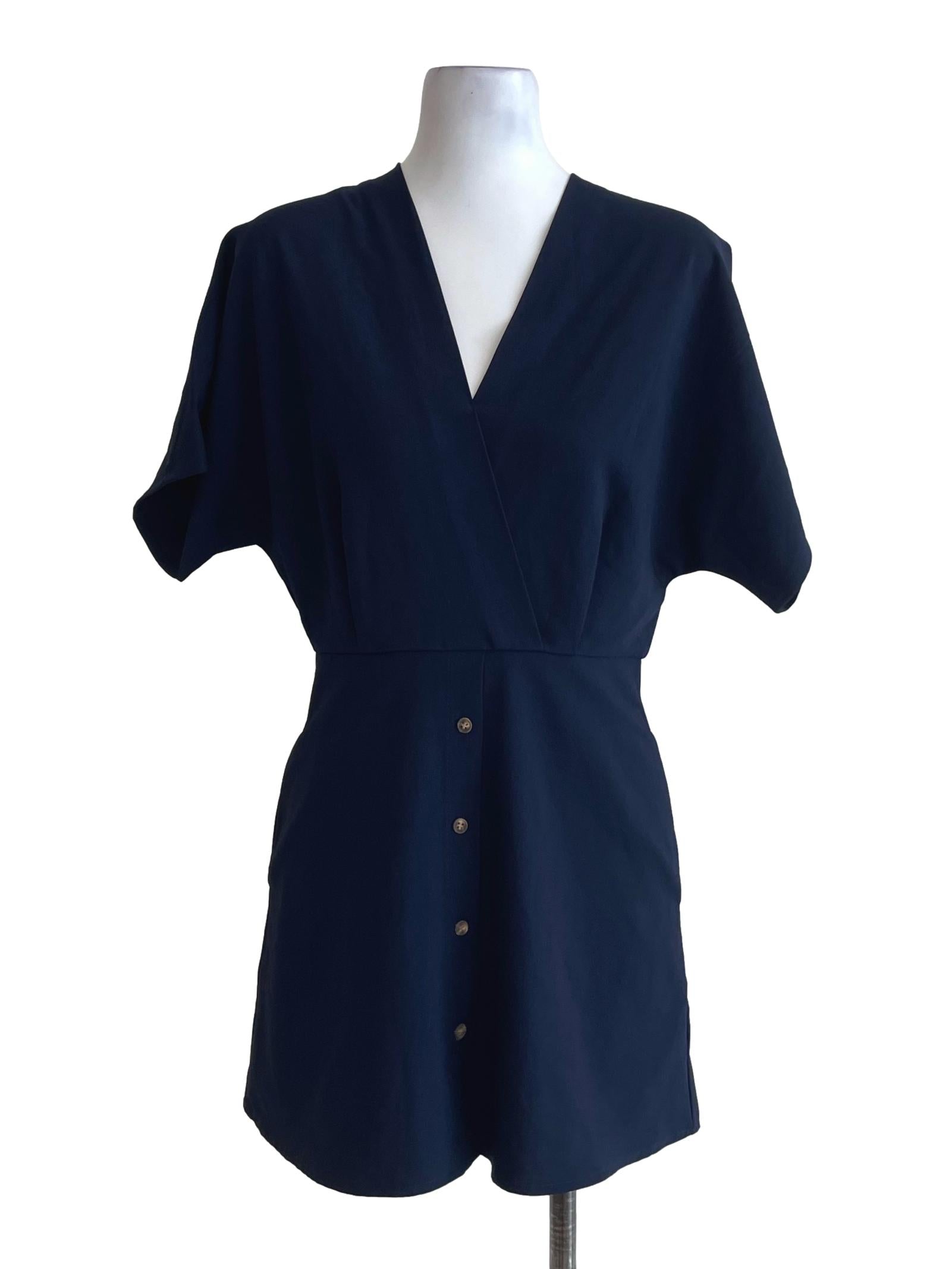 Navy Blue V Neck Rompers
