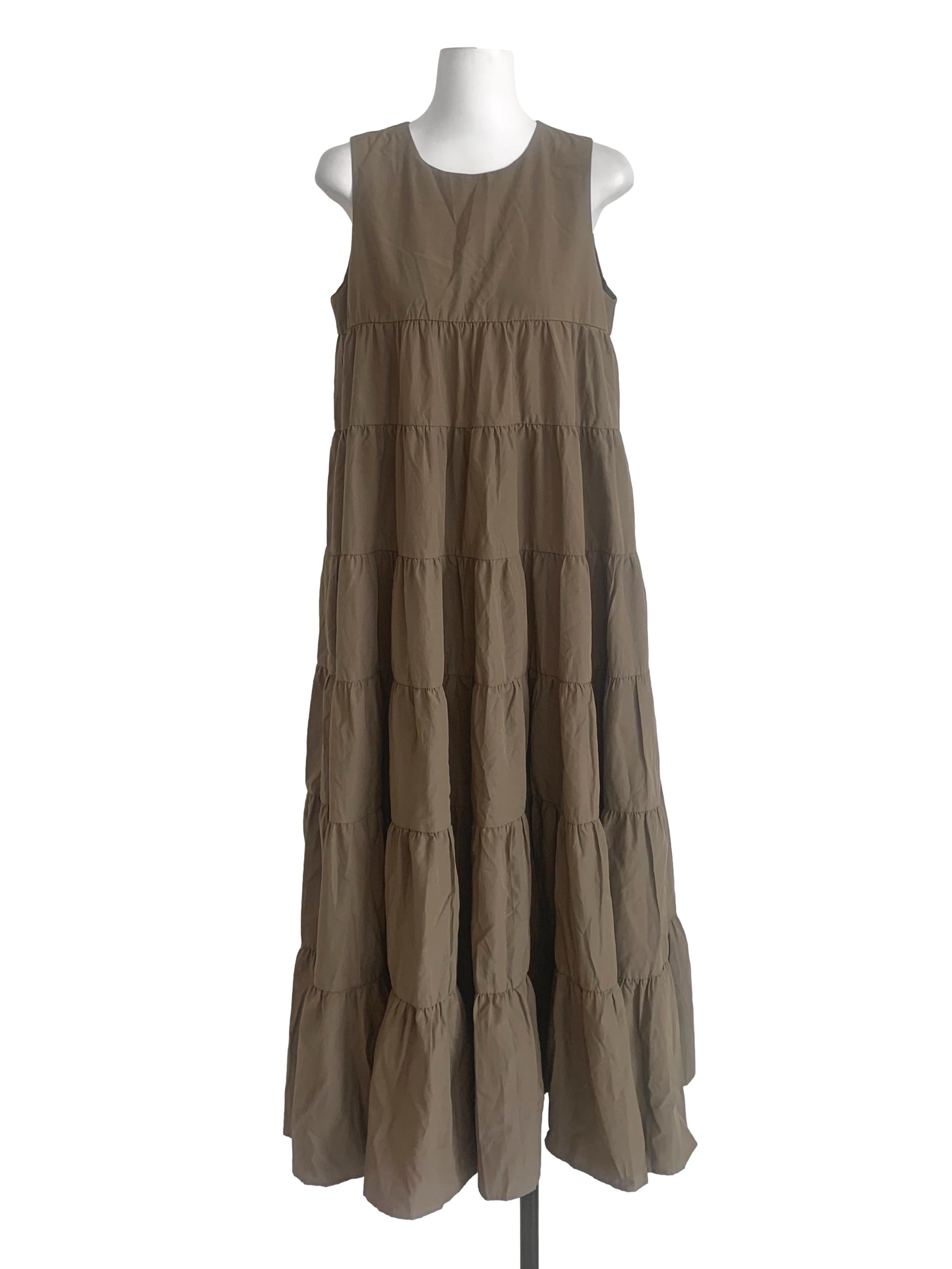 Cedar Brown Tiered Dress