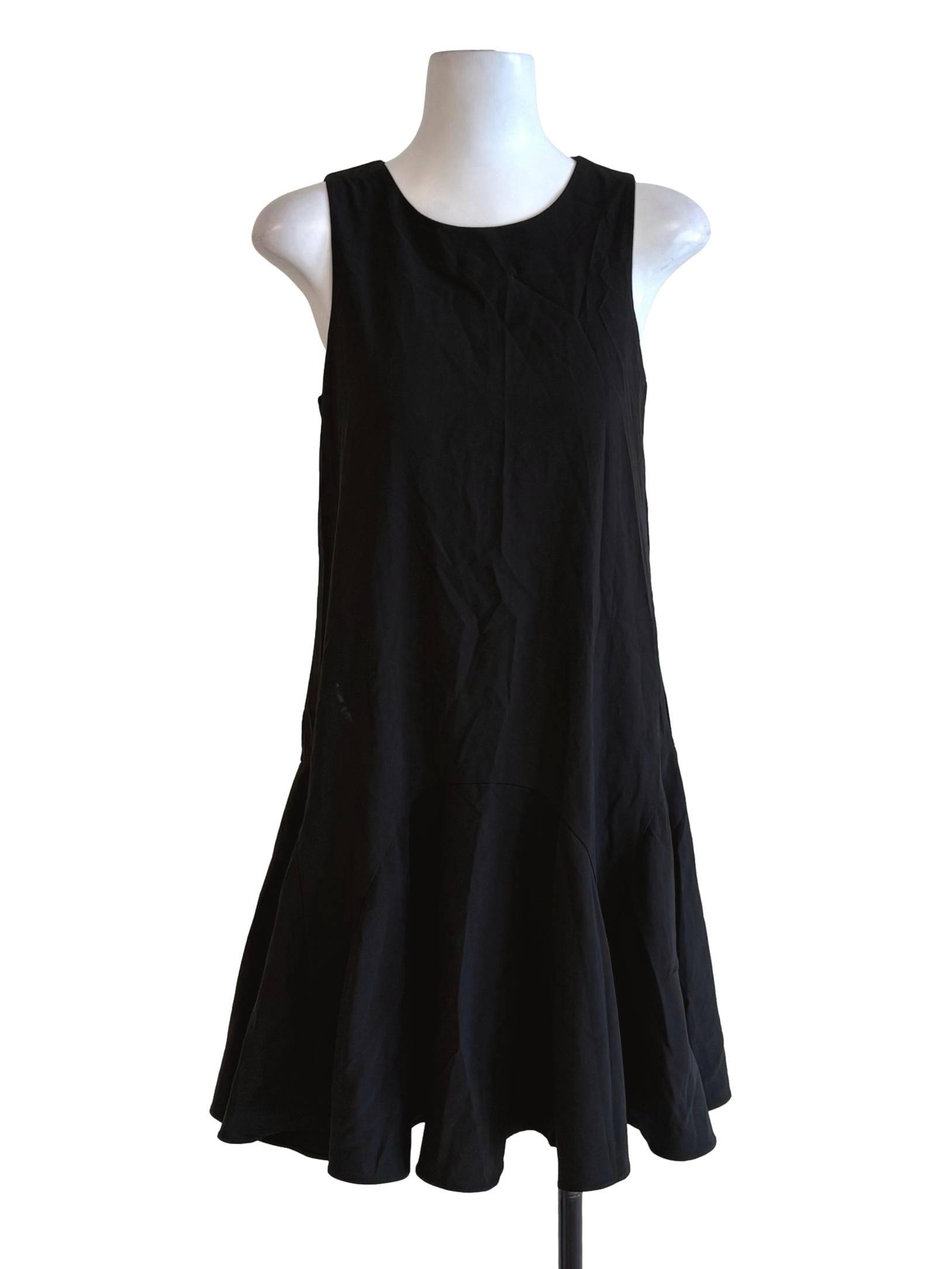 Black Flounce Shift Dress