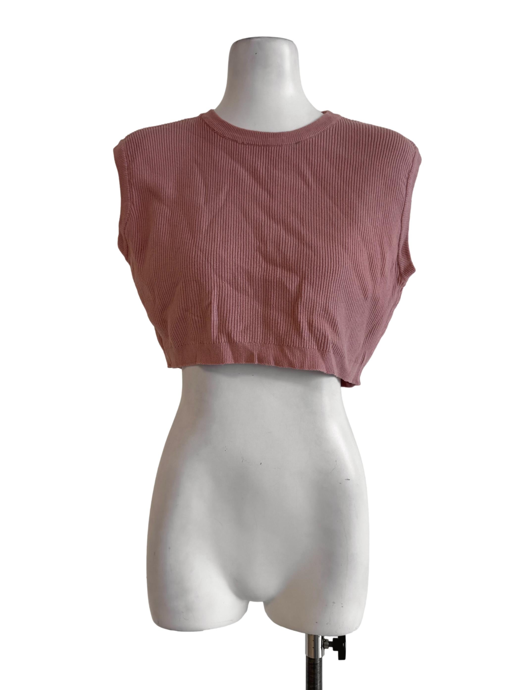 Blush Pink Knitted Sleeveless Top
