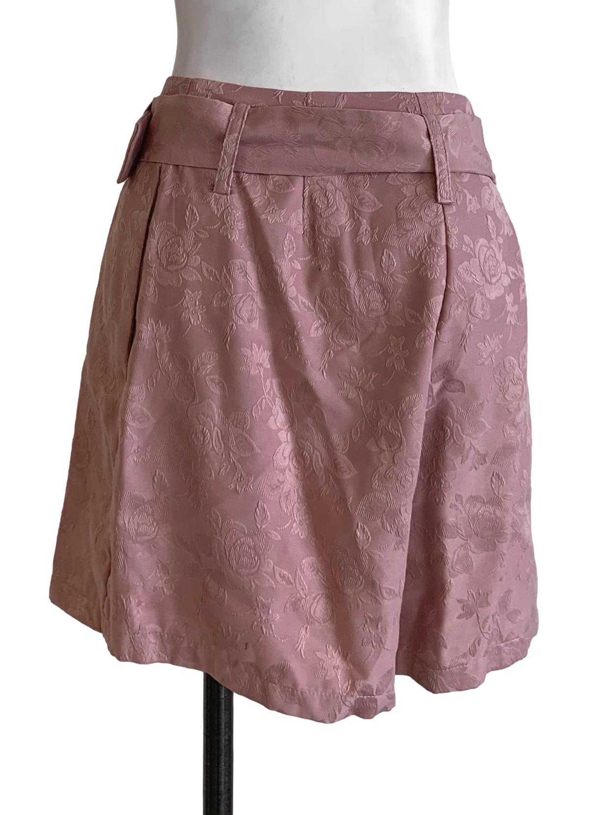 Flamingo Floral High-Waisted Shorts