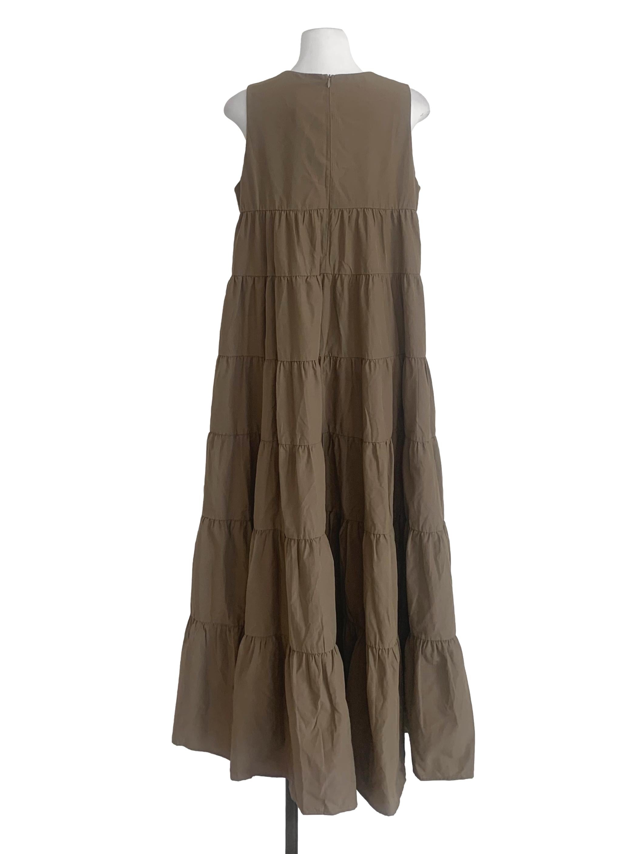 Cedar Brown Tiered Dress