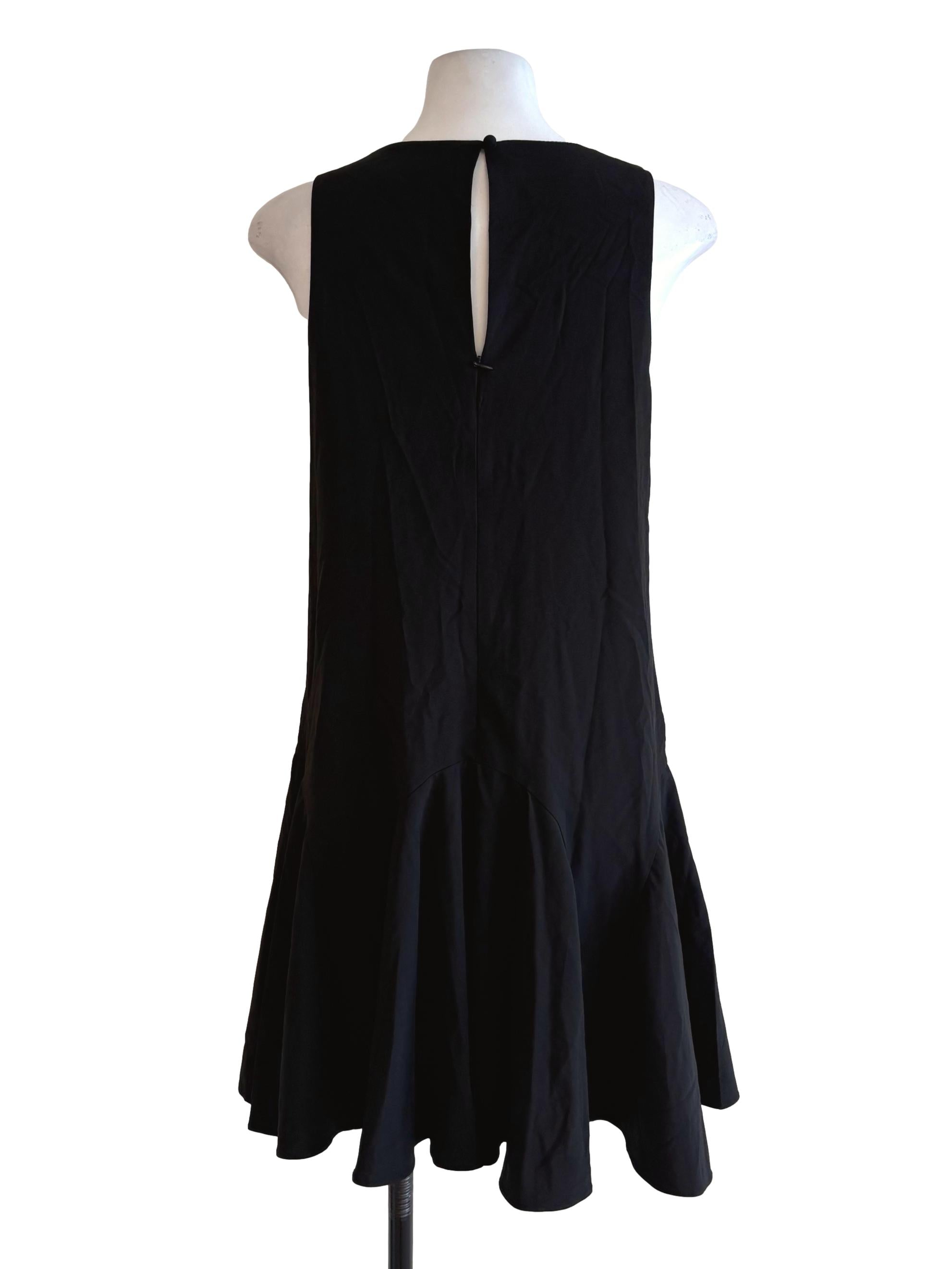 Black Flounce Shift Dress