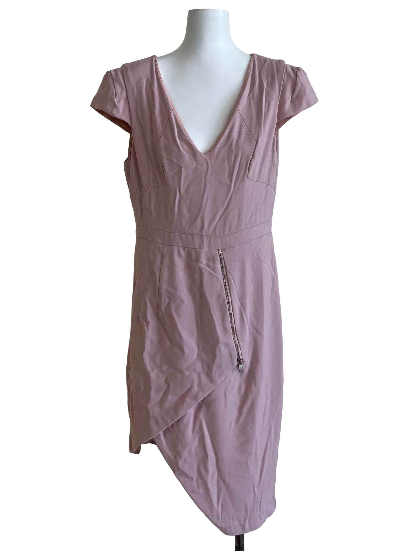 Blush Pink V-Neck Empire Dress