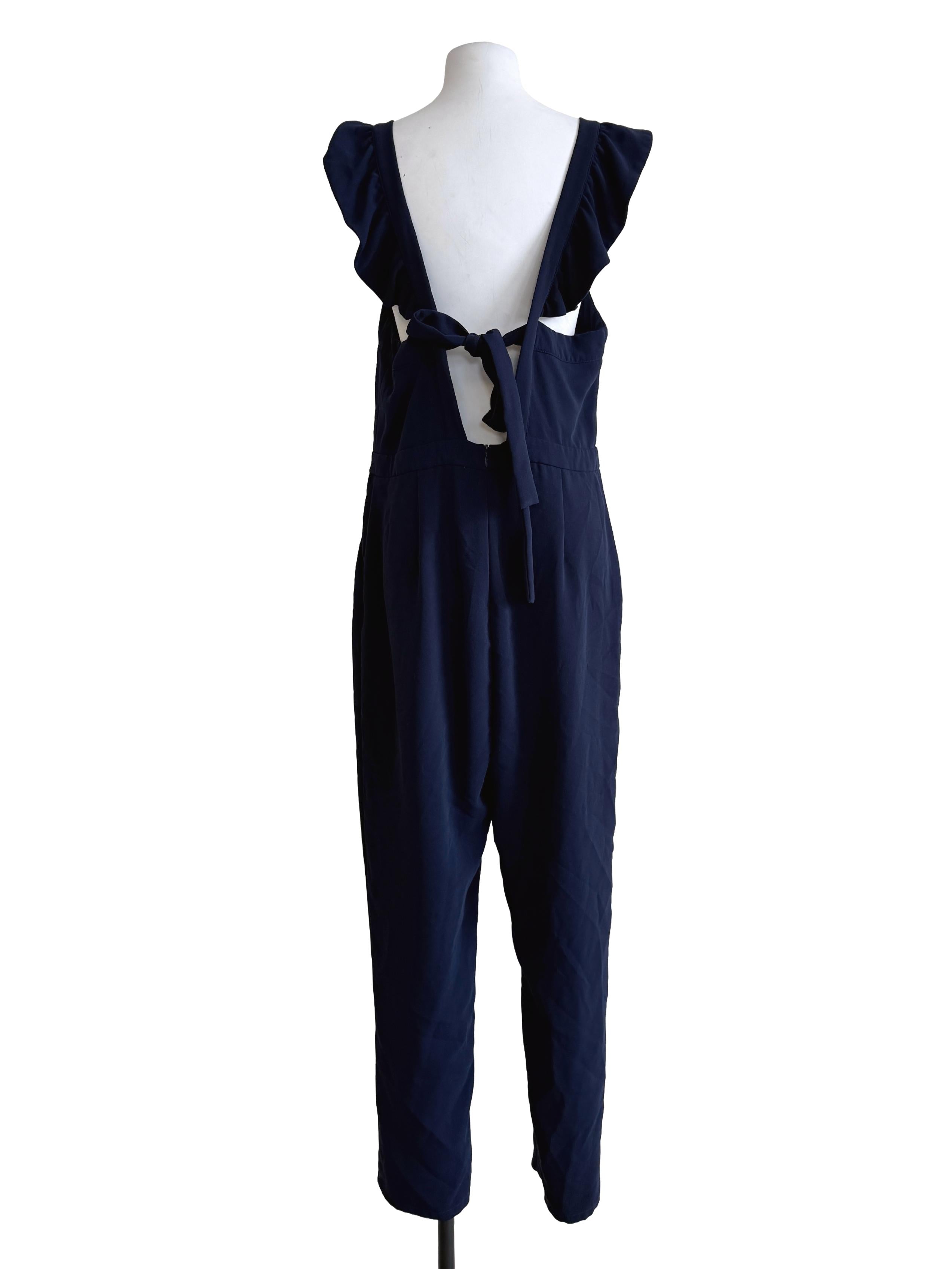 Berry Blue Square Neck Jumpsuit