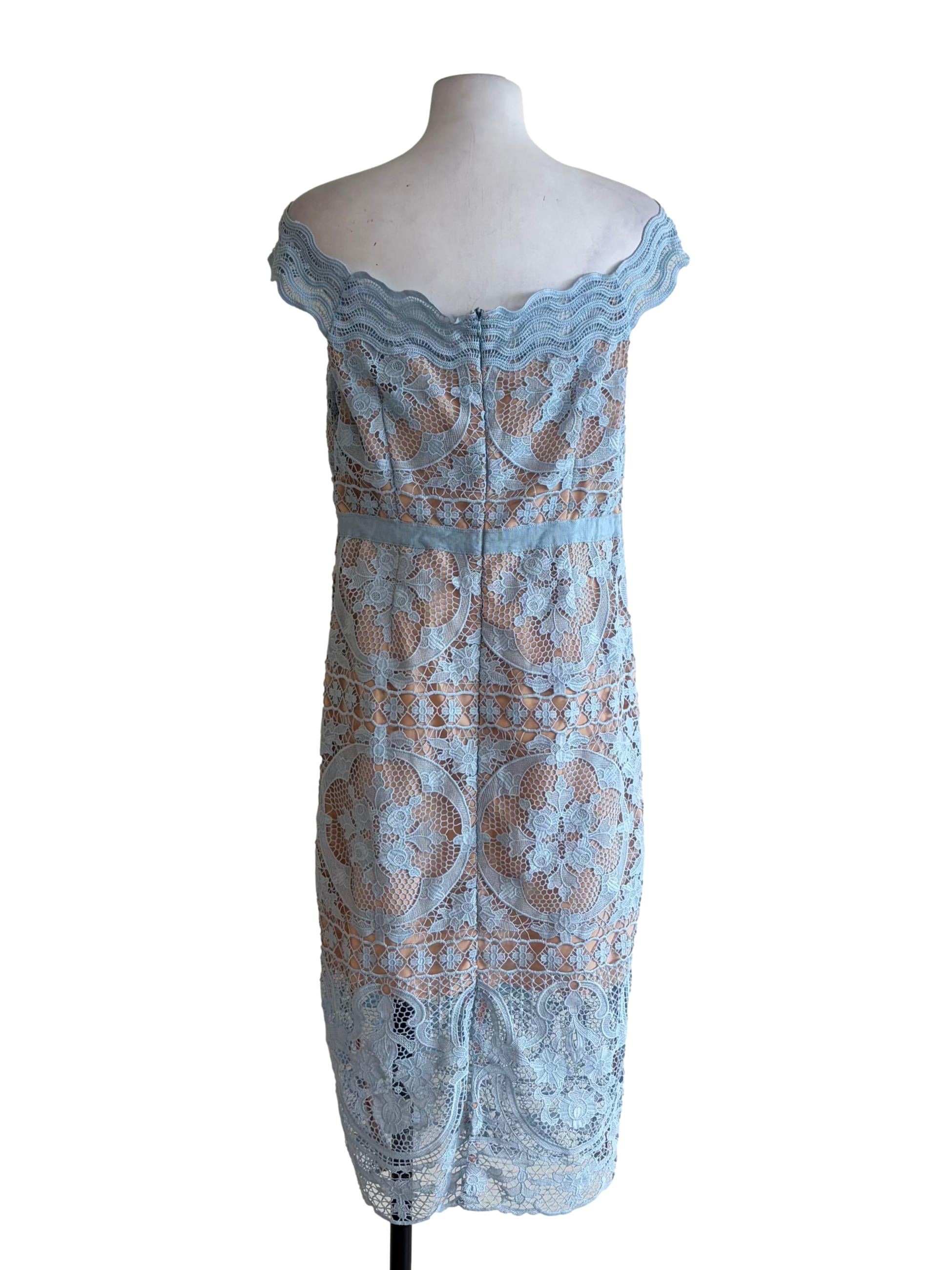 Icy Blue Lace Bodycon Dress