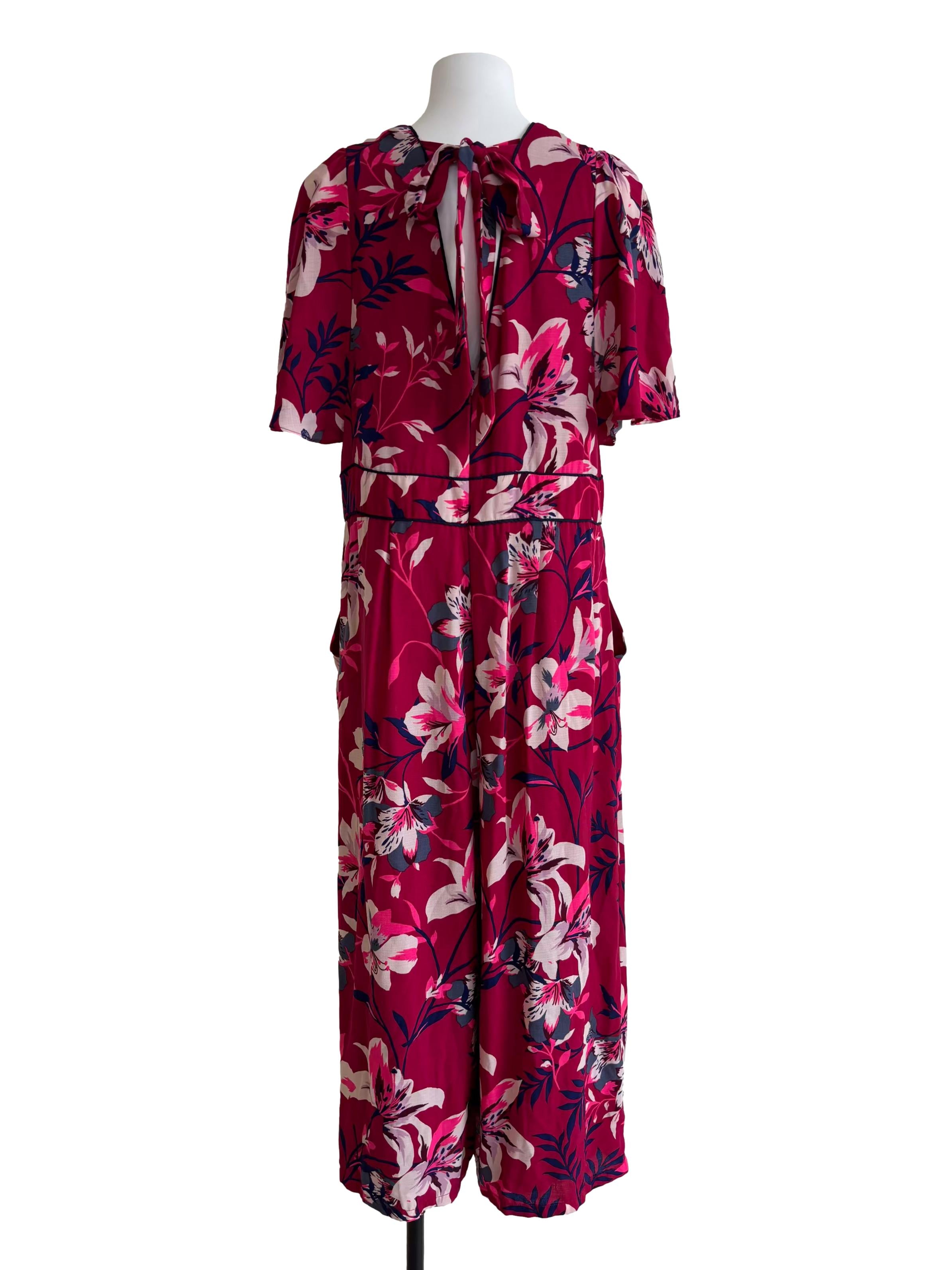 Hot Pink Printed Jumpsuit