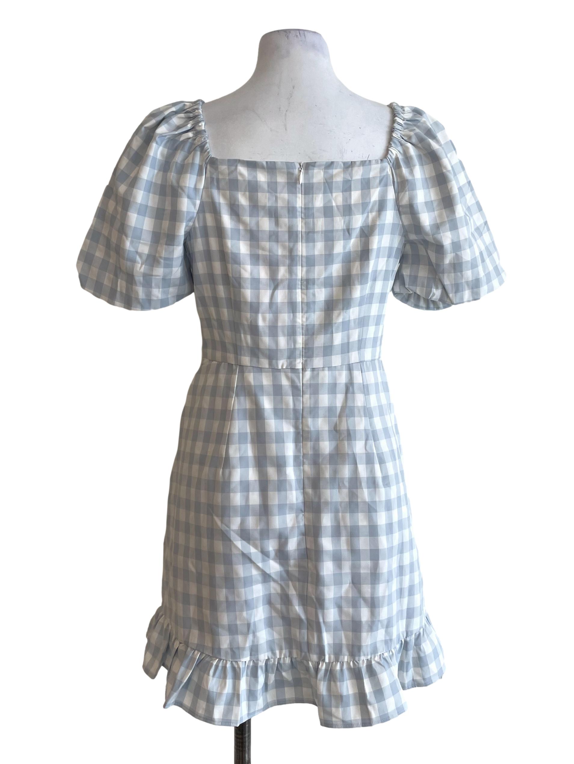 Light Blue Checked Rompers