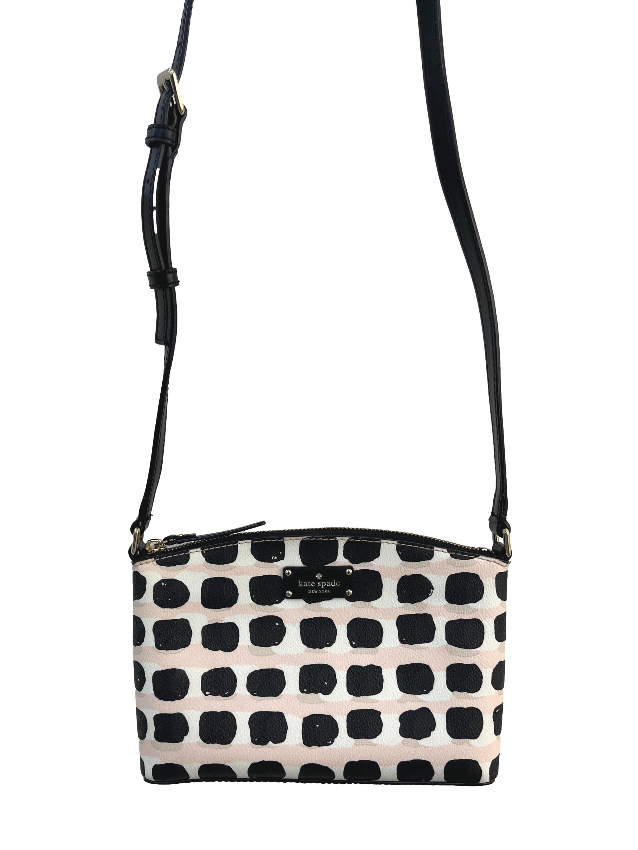 Black White Pink Millie Groove Street Crossbody Bag
