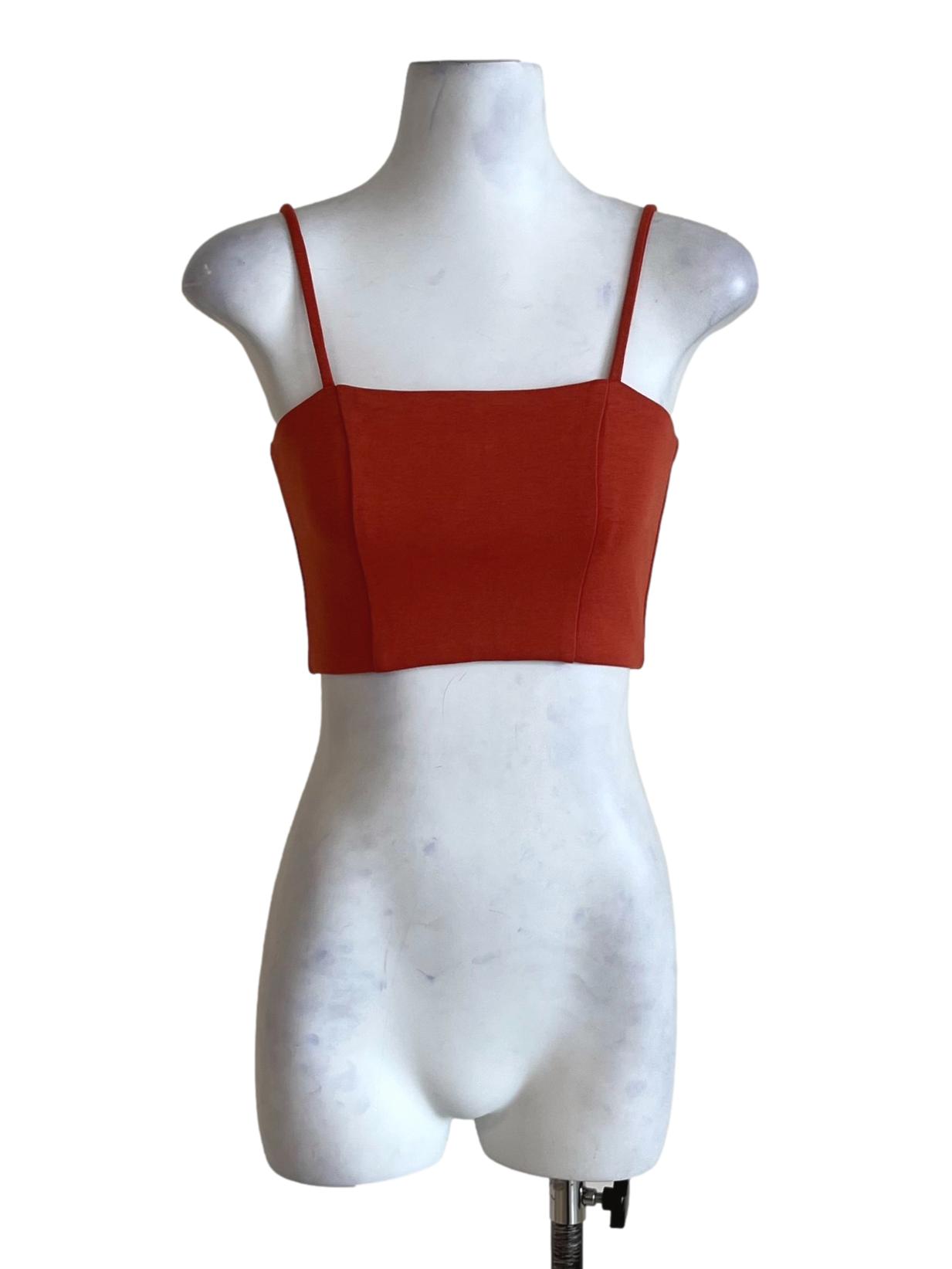 Orange Sandro Basic Crop Top