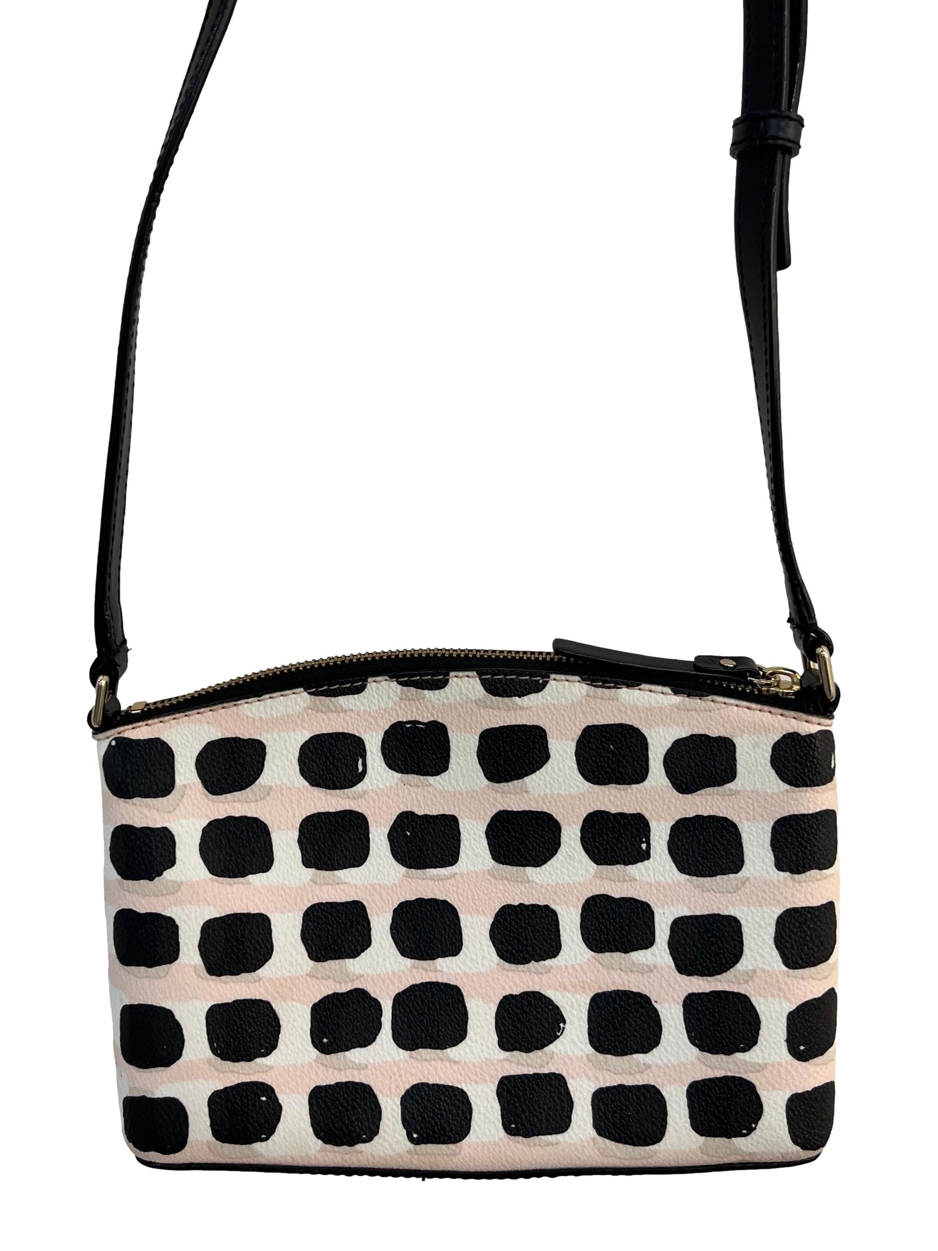 Black White Pink Millie Groove Street Crossbody Bag