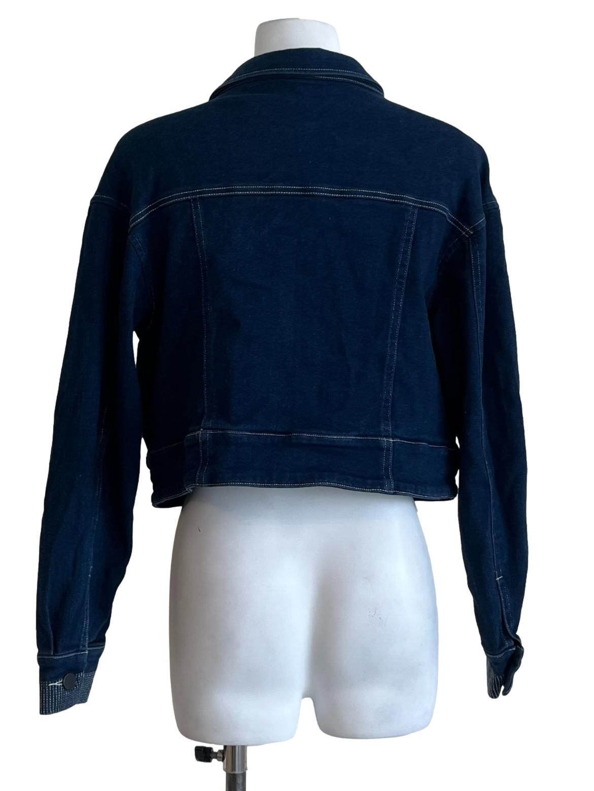 Blue Denim Cropped Jacket