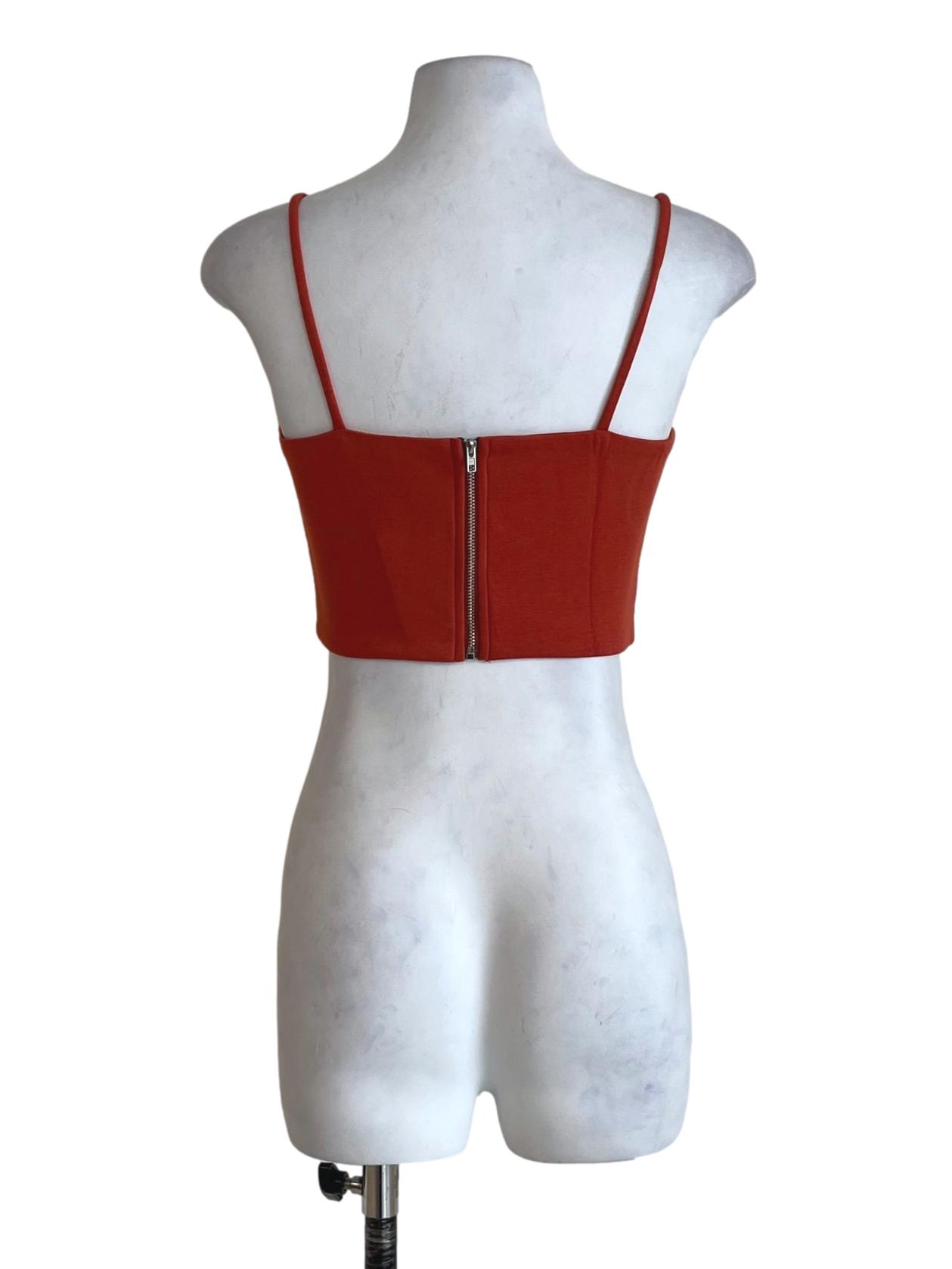 Orange Sandro Basic Crop Top