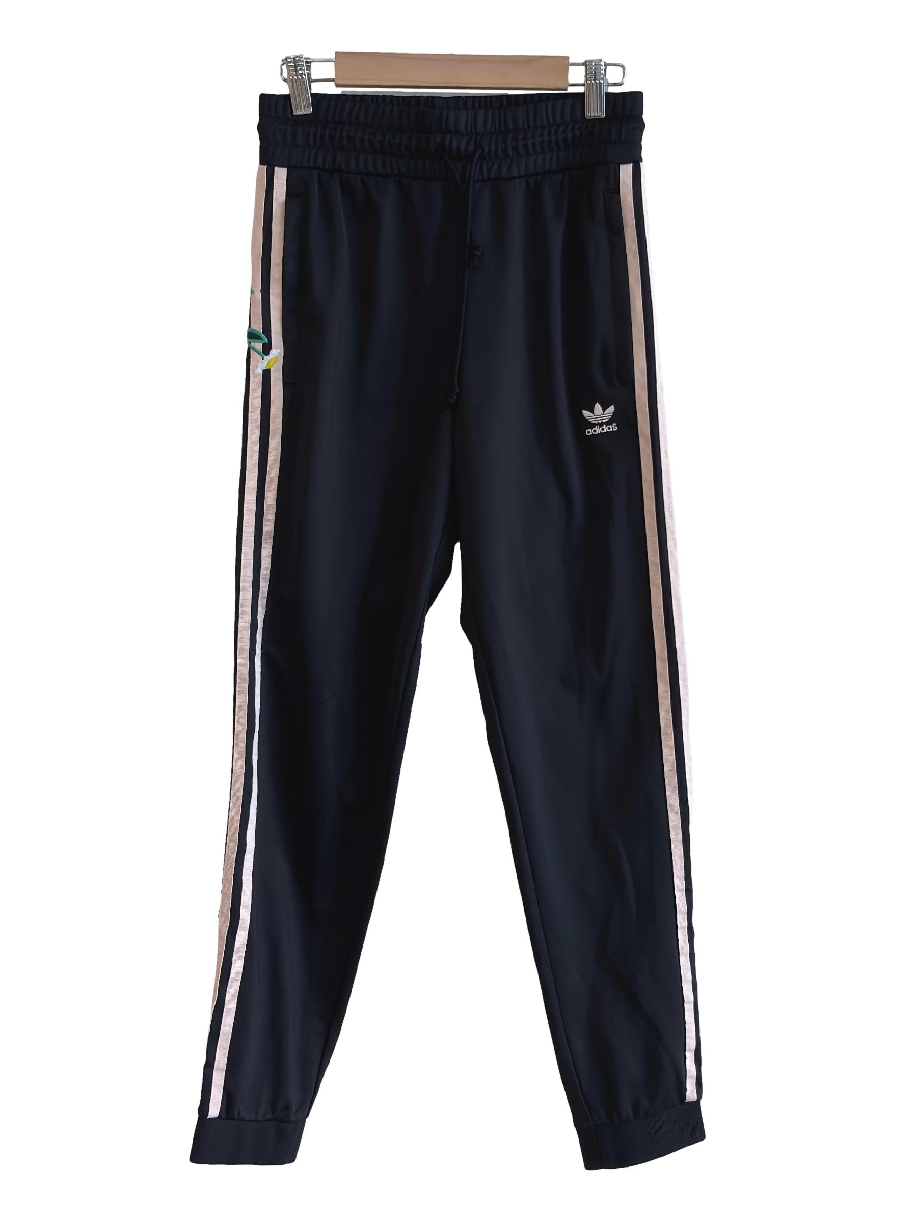 Oil Black Embroidered Tracksuit Pant