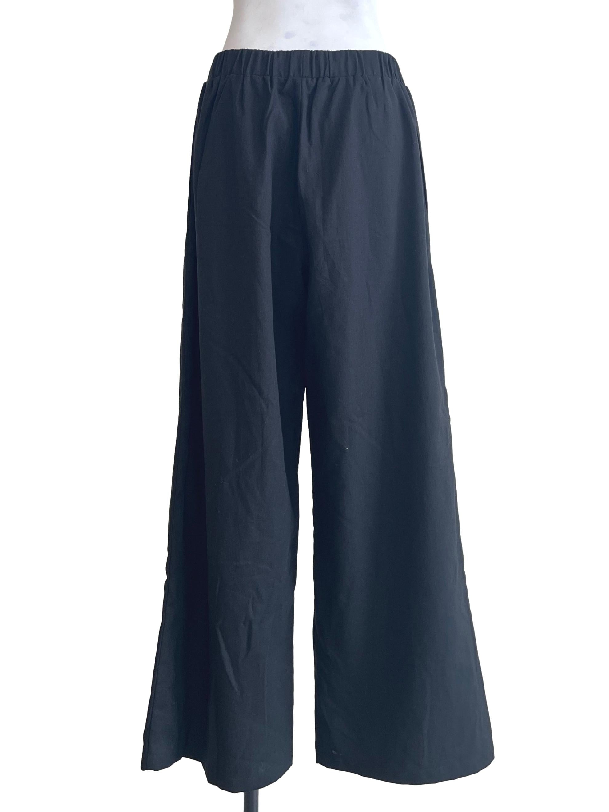 Ink Black Wide Leg Pants