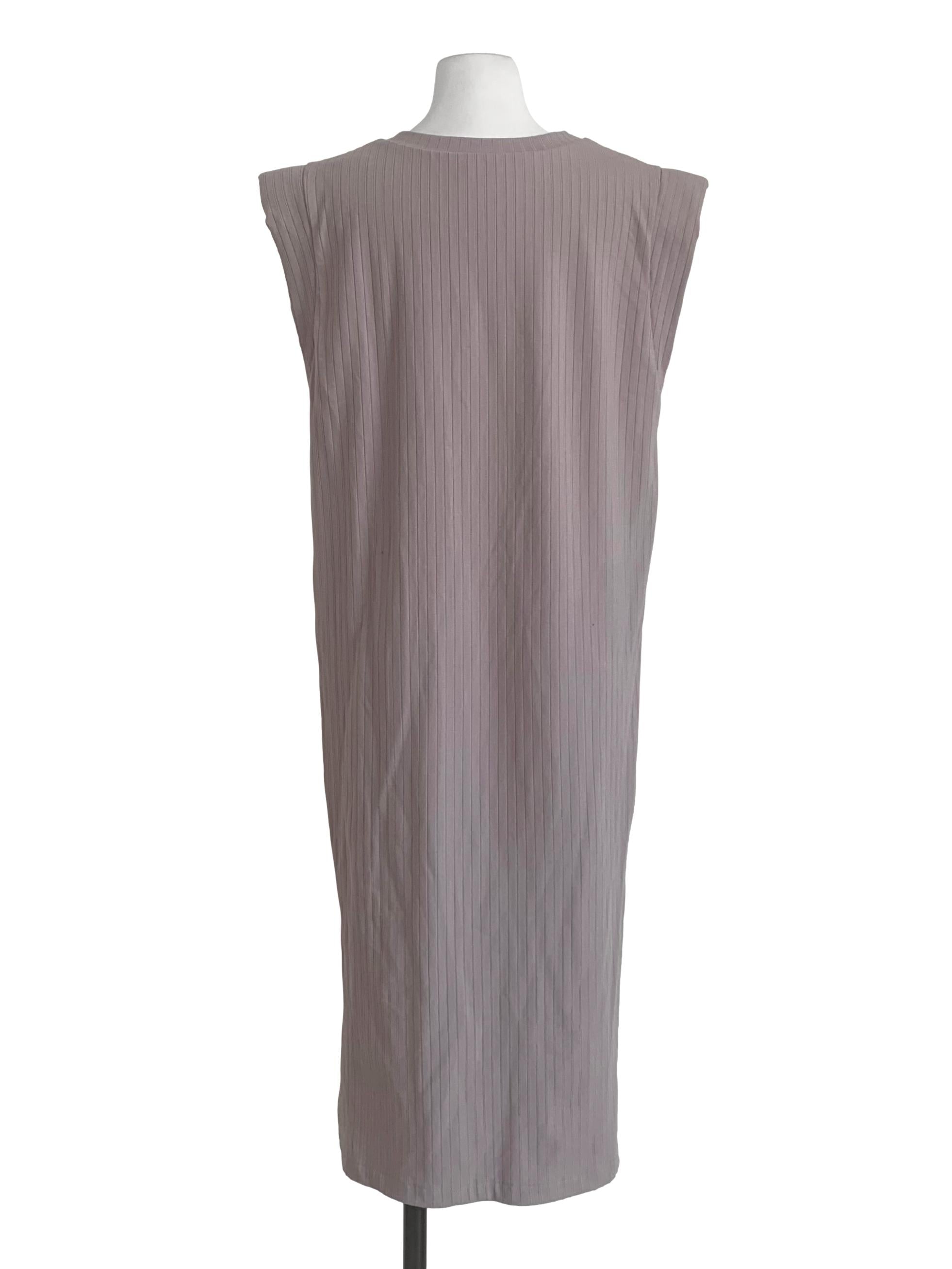 Sepia Beige V-Line Dress