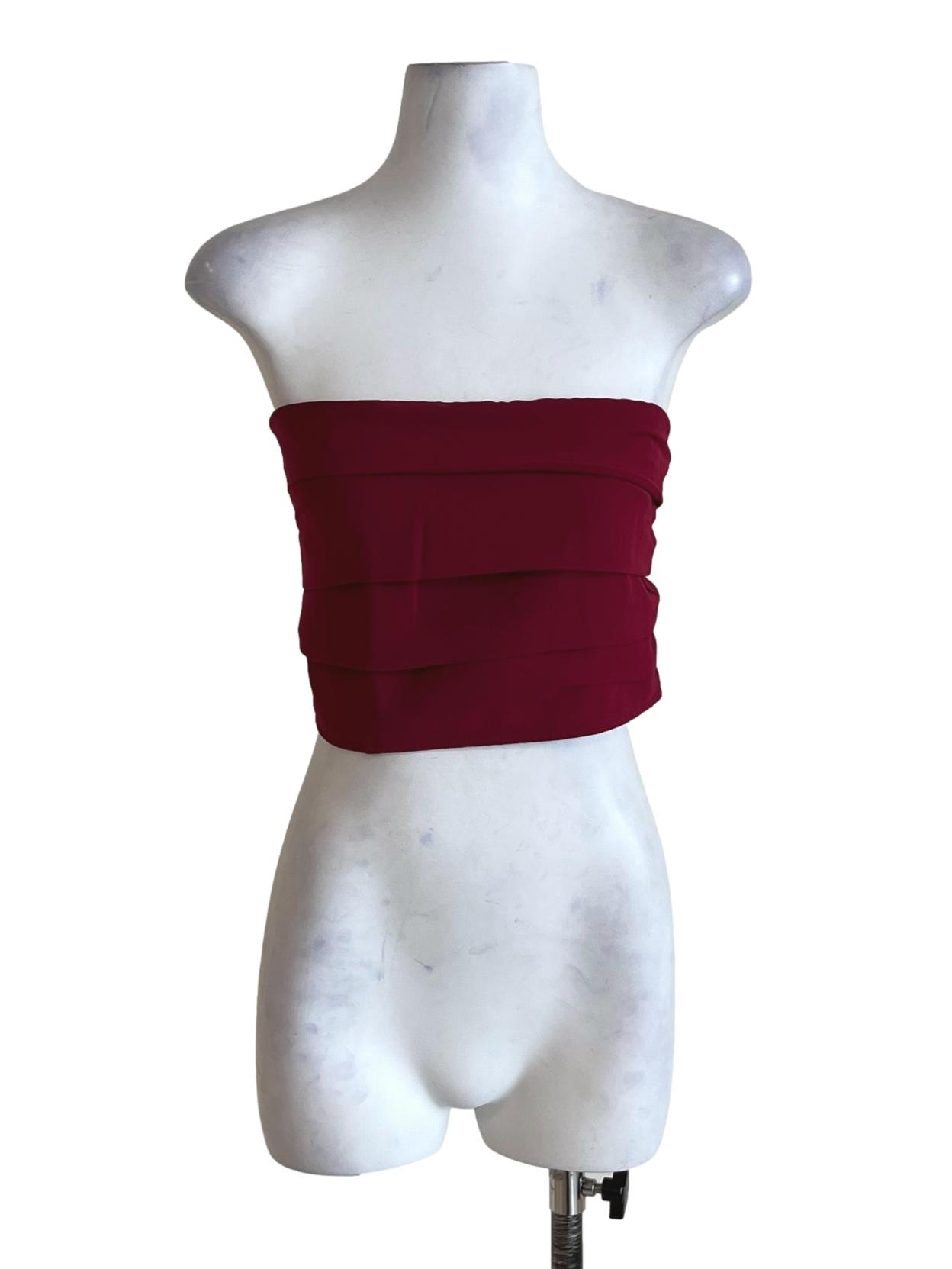 Maroon Lizzy Tiered Tube Top