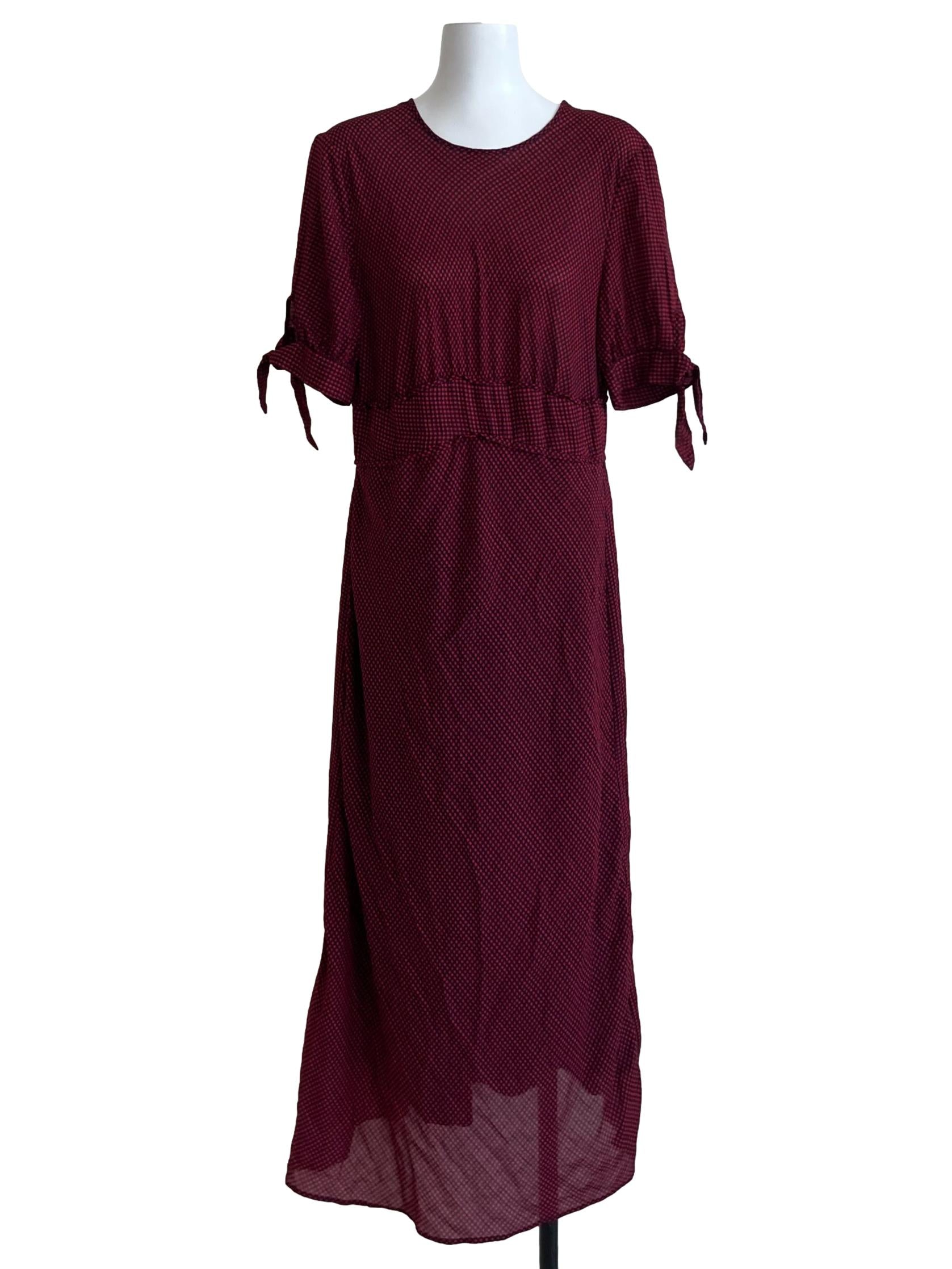 Red Shepherd'S Check Empire Dress